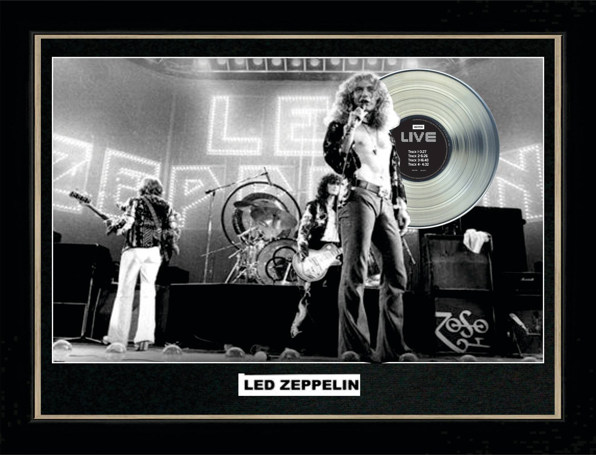 Led Zeppelin Live Framed with Platinum LP 28.5" x 38"