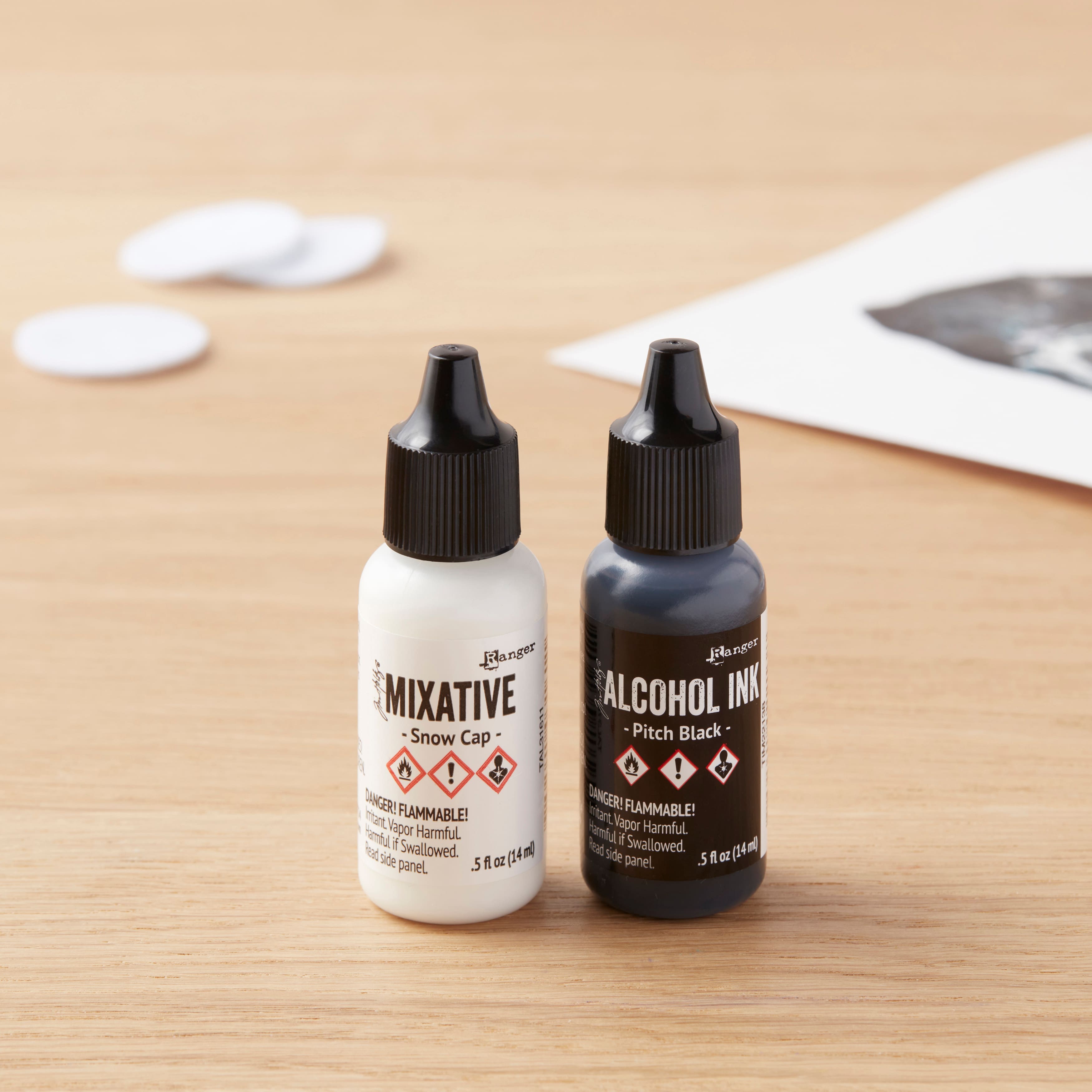 6 Packs: 2 ct. (12 total) Tim Holtz® Black & White Alcohol Ink Set