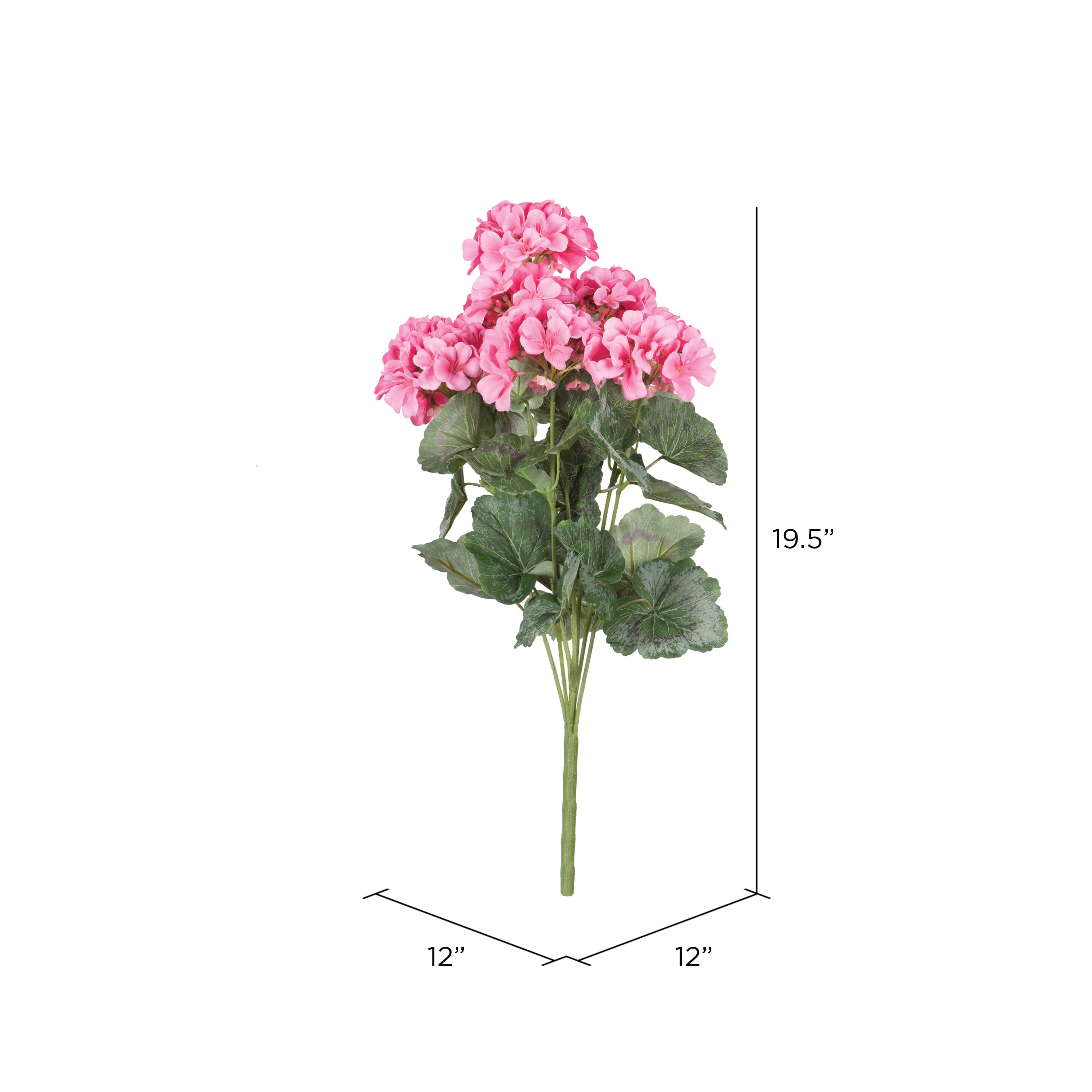 Artificial Coral Geranium Bush