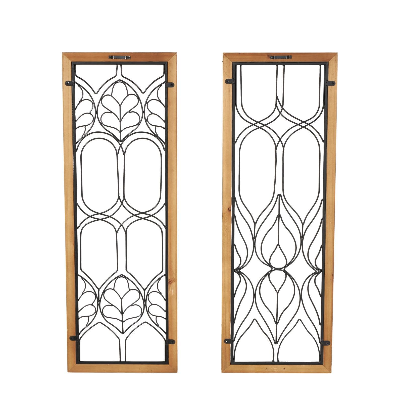 31.25" Metal Geometric Wire Cutout Wall Décor with Beaded Accents, 2ct.