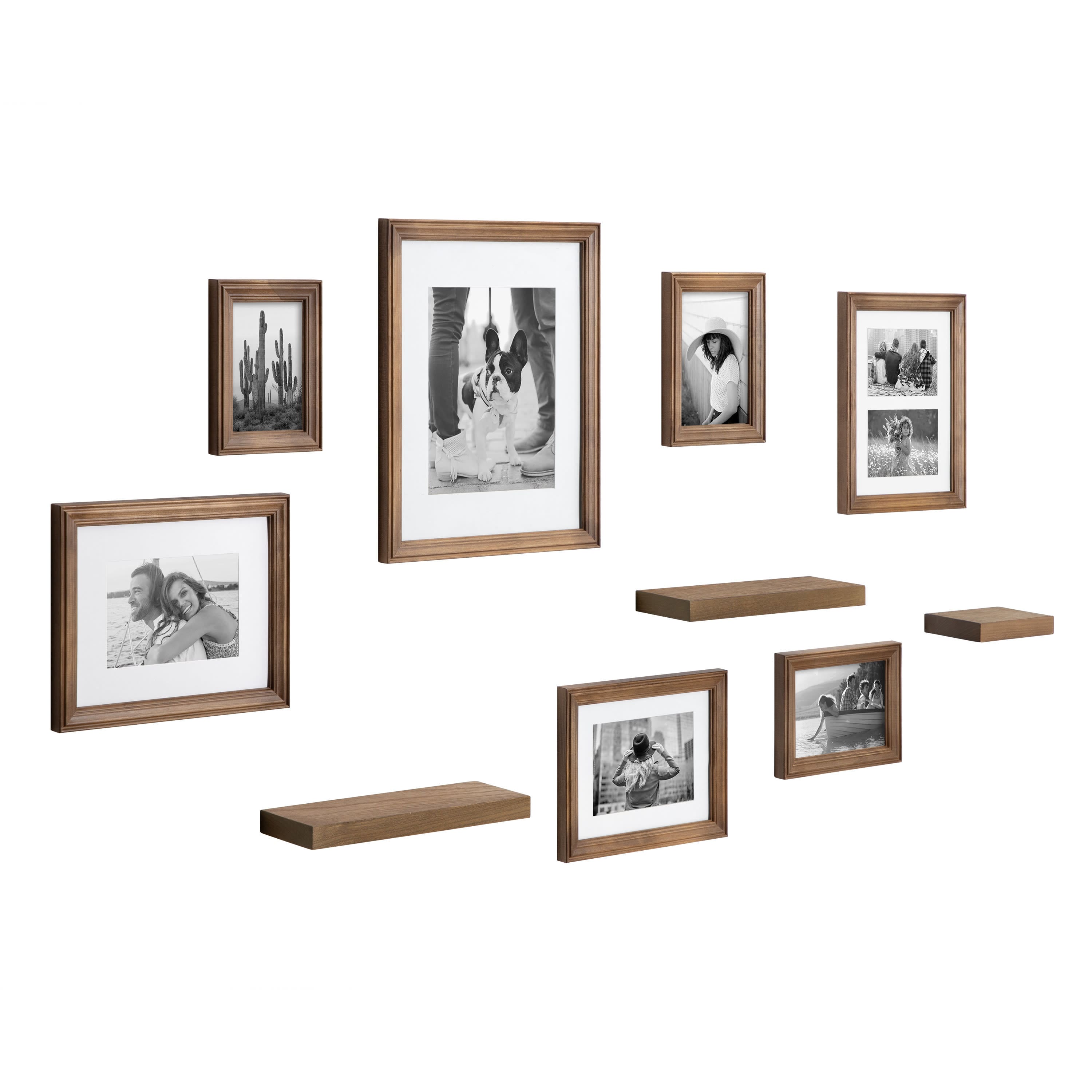 Kate and Laurel Bordeaux Gallery Wall Frame & Shelf Set