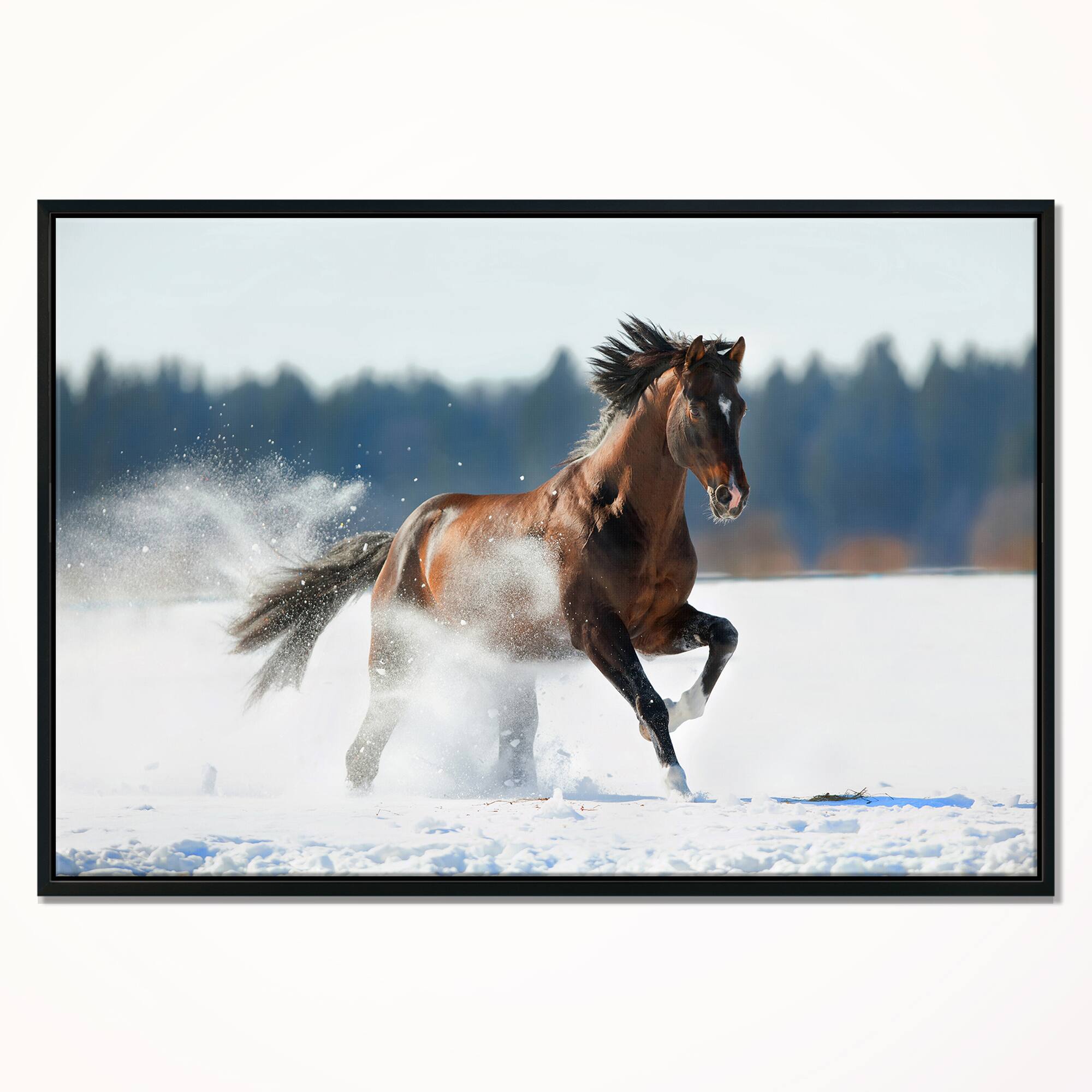Designart - Horse Running in Winter