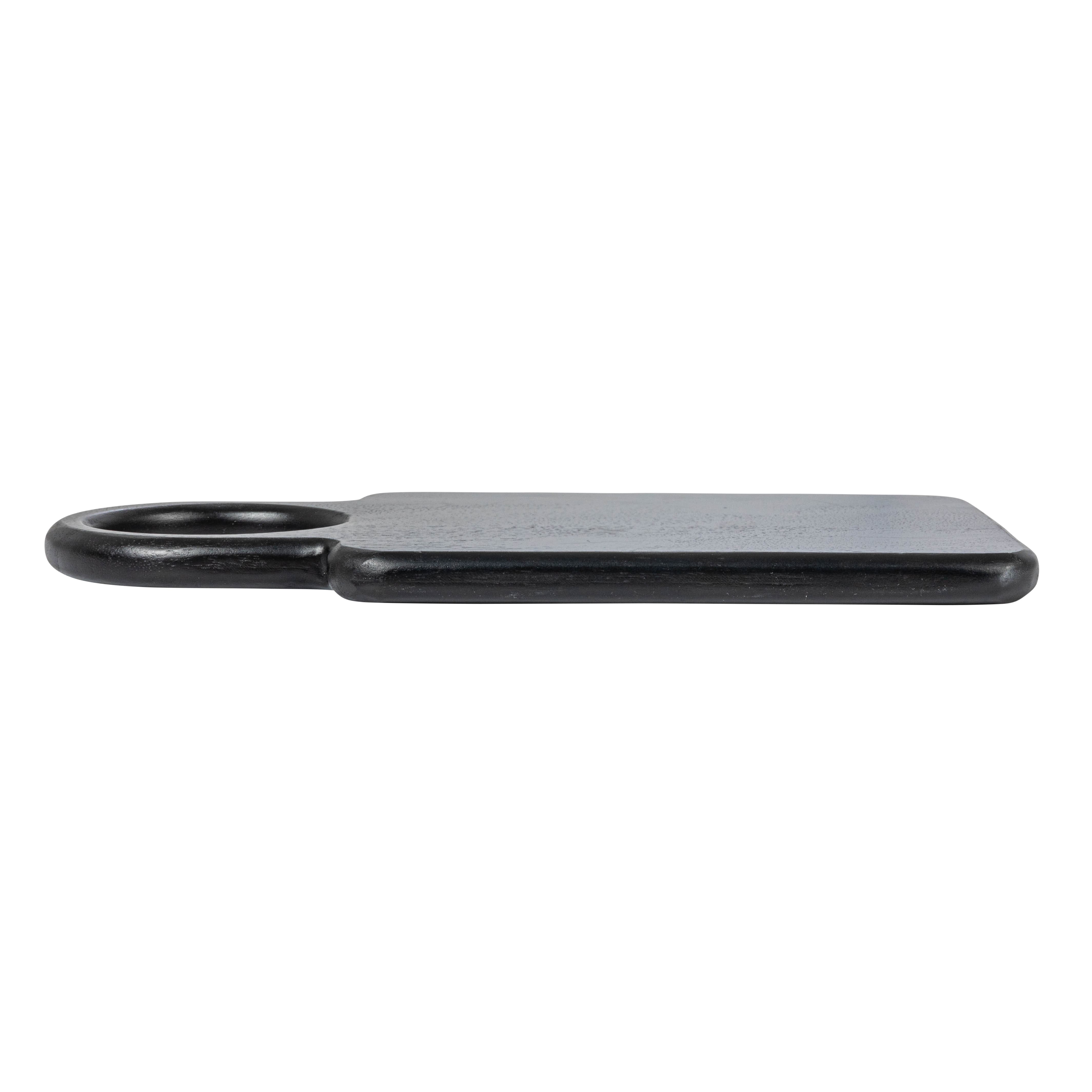 Hello Honey® 12" Black Modern Wood Cutting or Charcuterie Board with Handle