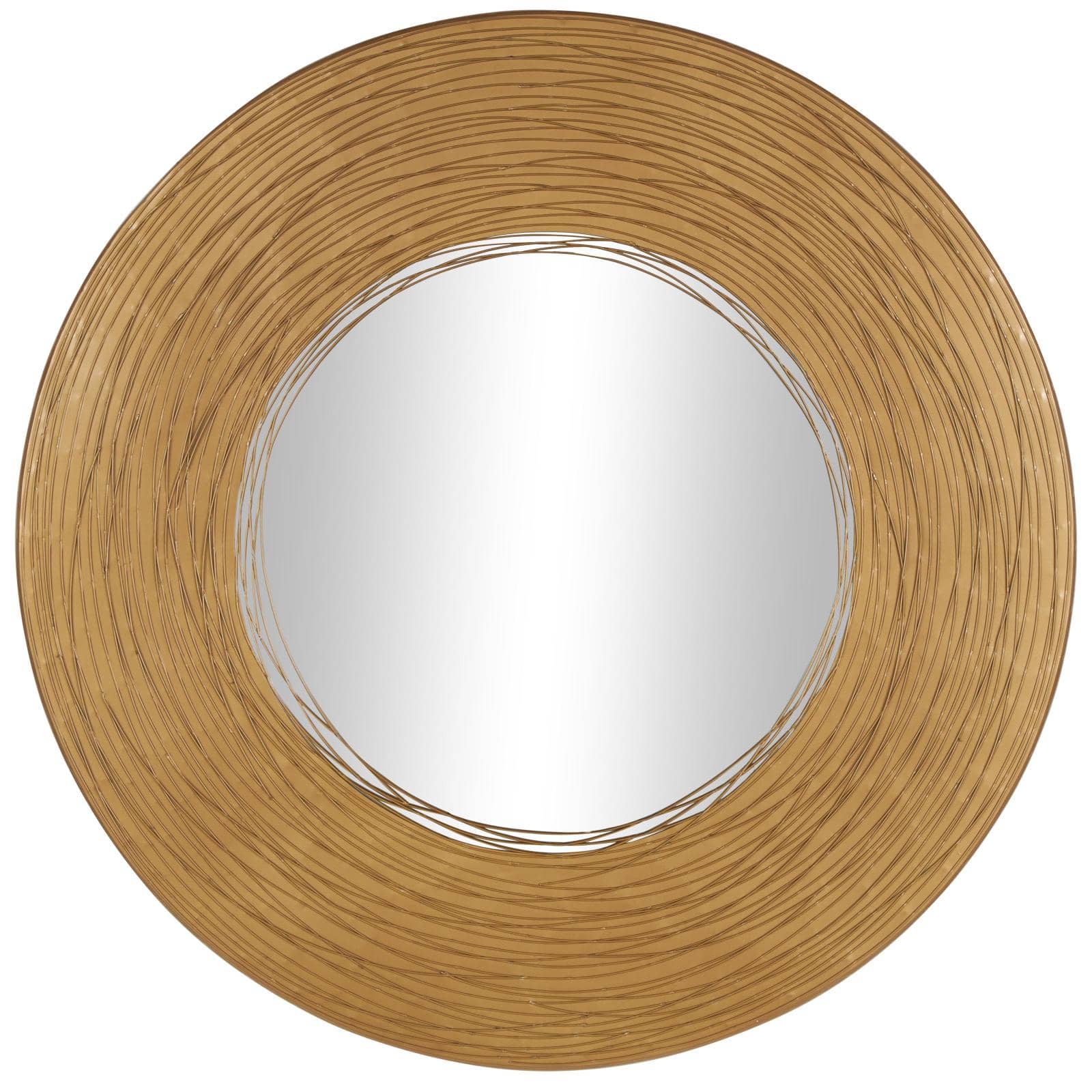 Gold Abstract Overlapping Wire Rings Metal Wall Mirror