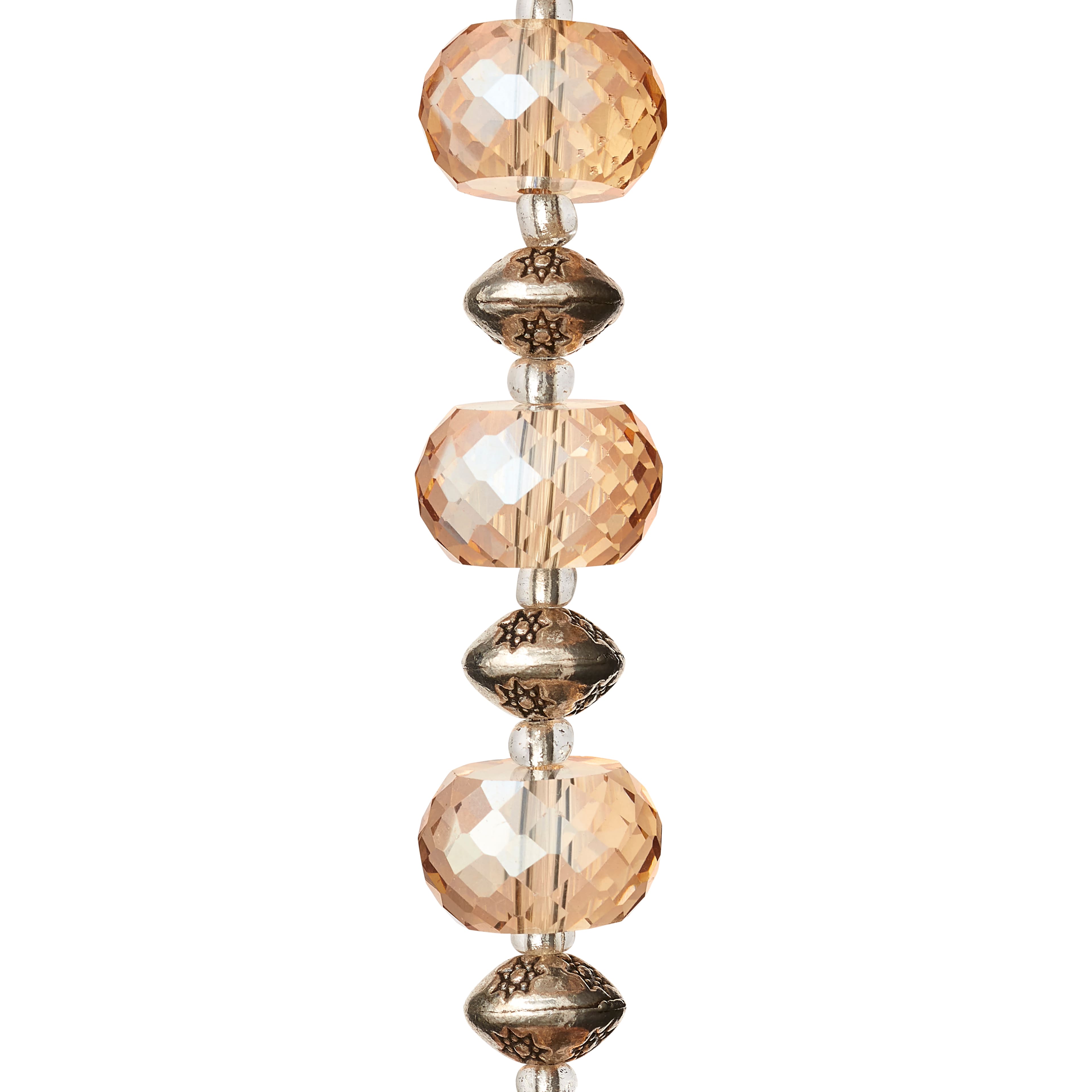 Amber Glass & Metal Rondelle Beads by Bead Landing™