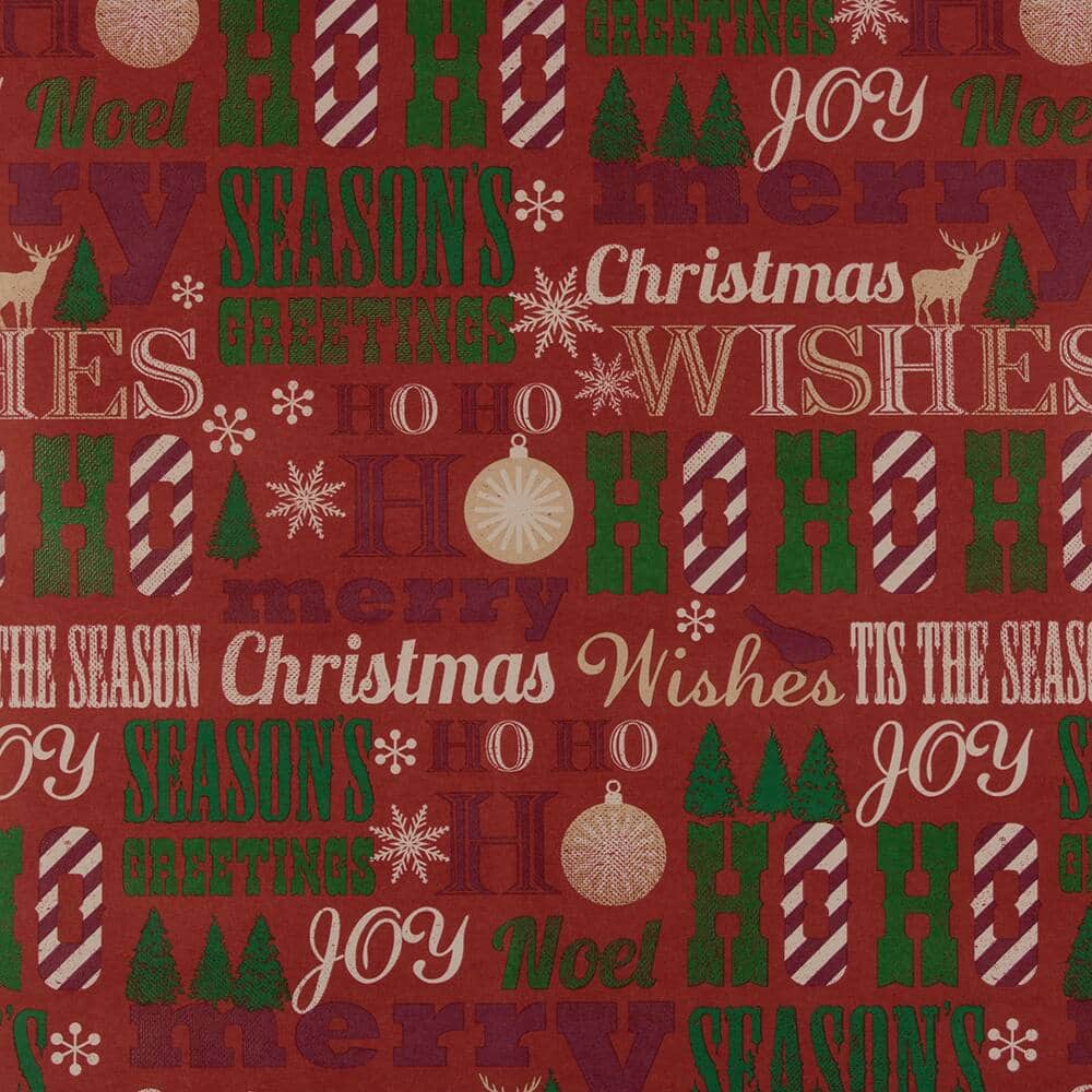 JAM Paper Christmas Kraft Gift Wrap Set, 5ct.