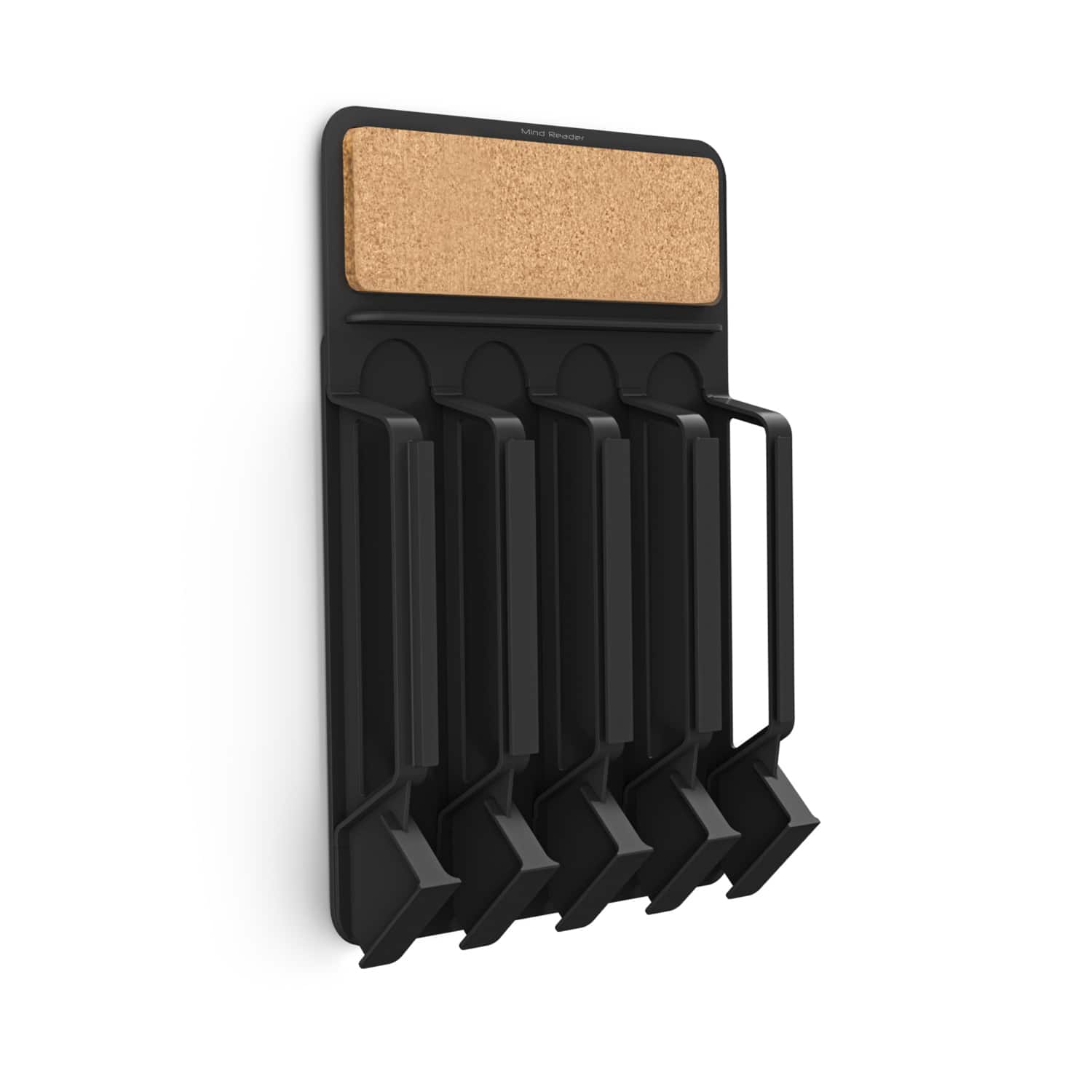 Mind Reader Black Wall-Mount Single Serve Coffee Pod Dispenser with Cork Top