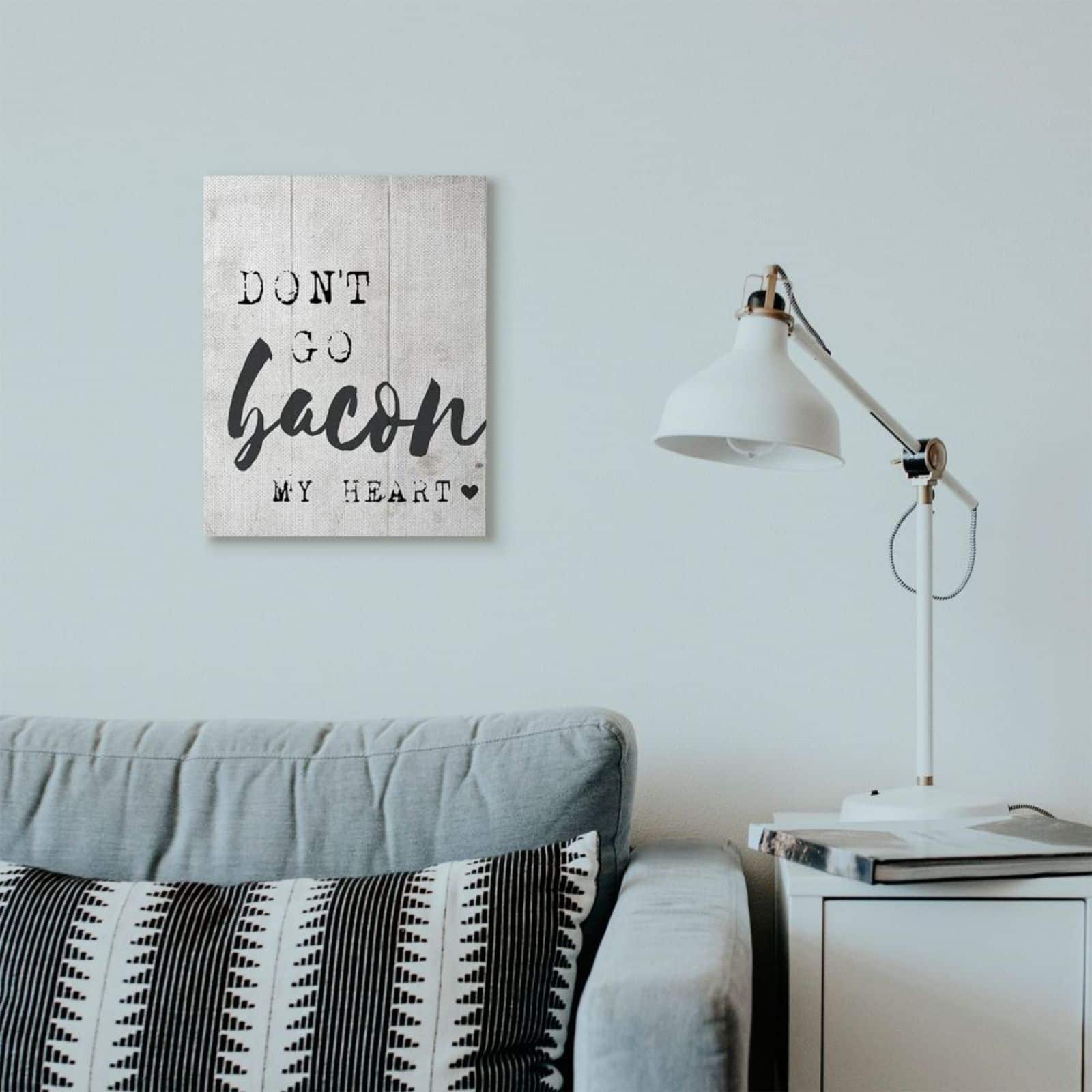 Stupell Industries Bacon My Heart Canvas Wall Art