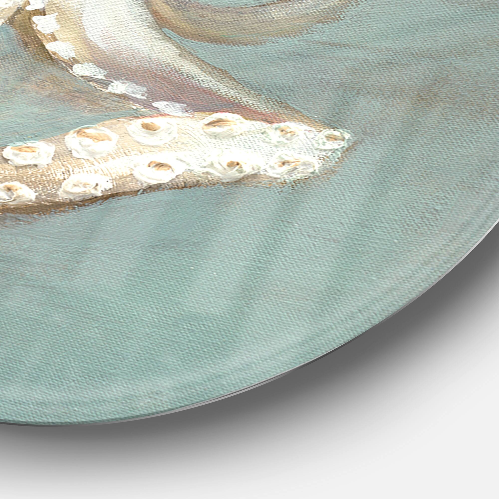 Designart - Octopus Treasures from the Sea - Nautical & Coastal Metal Circle Wall Art