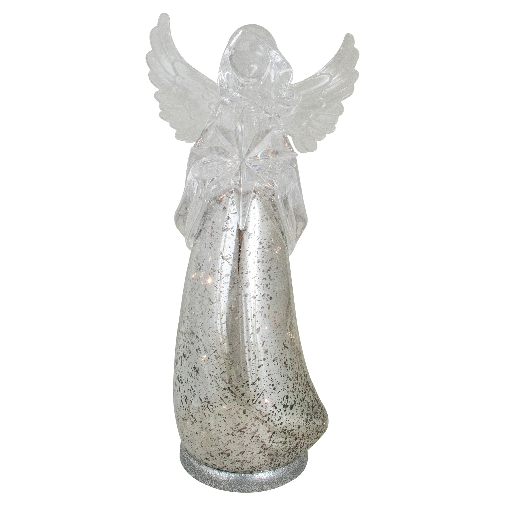 13" Lighted Angel Holding a Star Christmas Tabletop Figurine By Northlight in Silver | 13" x 4" x 4" | Michaels®
