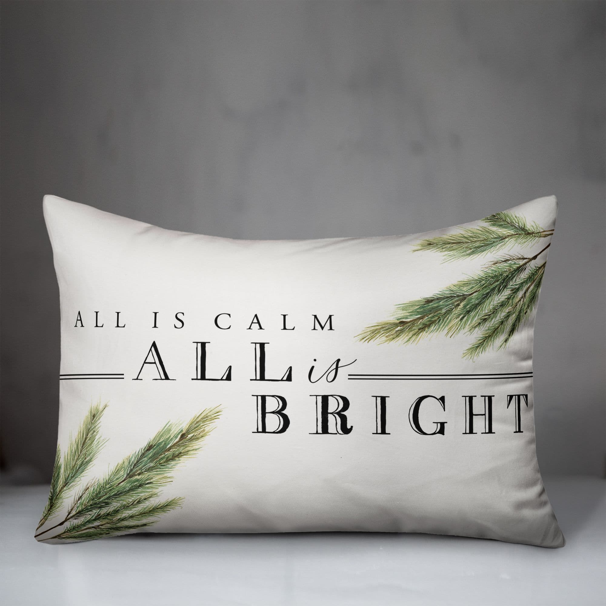 All Is Bright 14x20 Throw Pillow