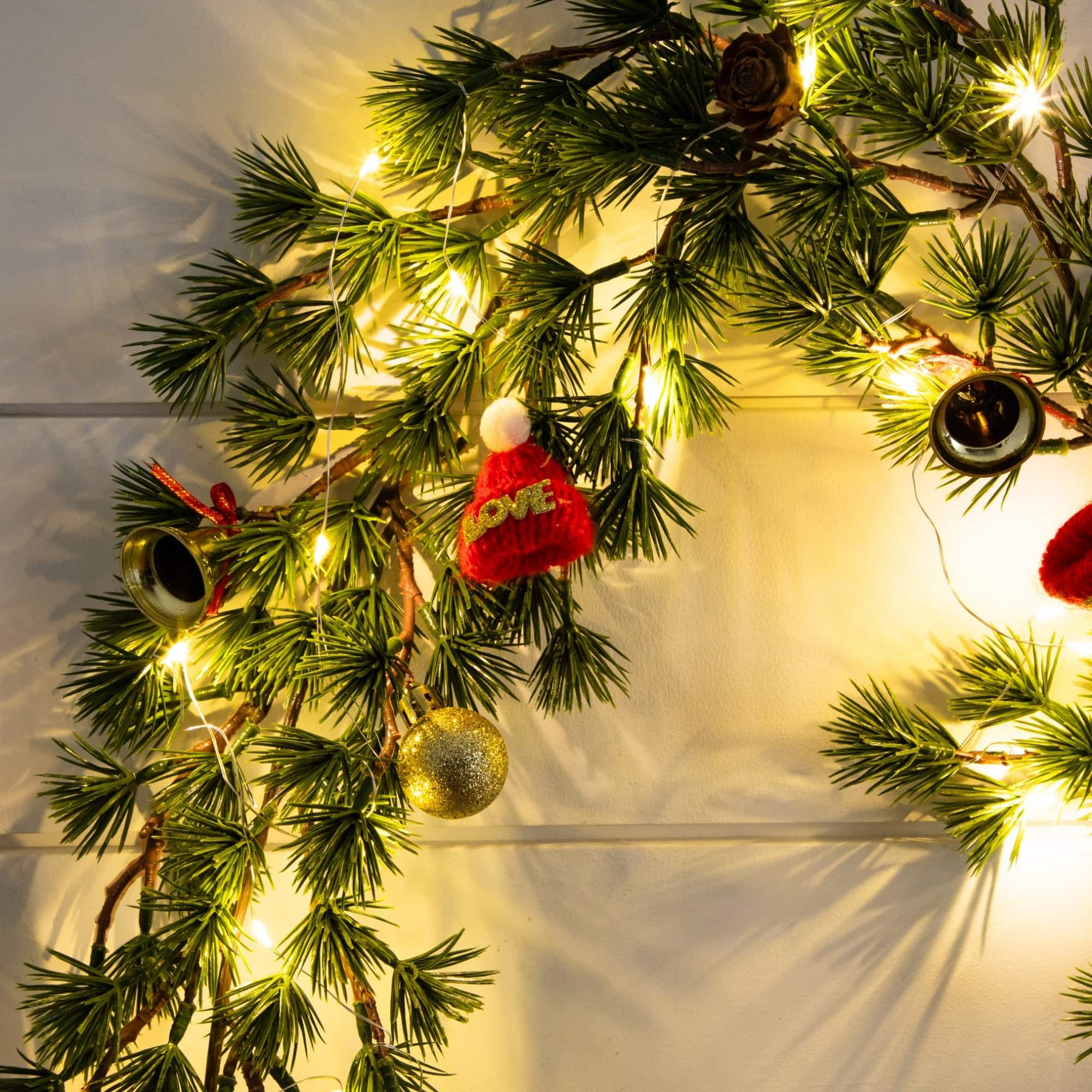 Nearly Natural 6ft. Pre-Lit LED & Ornaments Artificial Christmas Garland