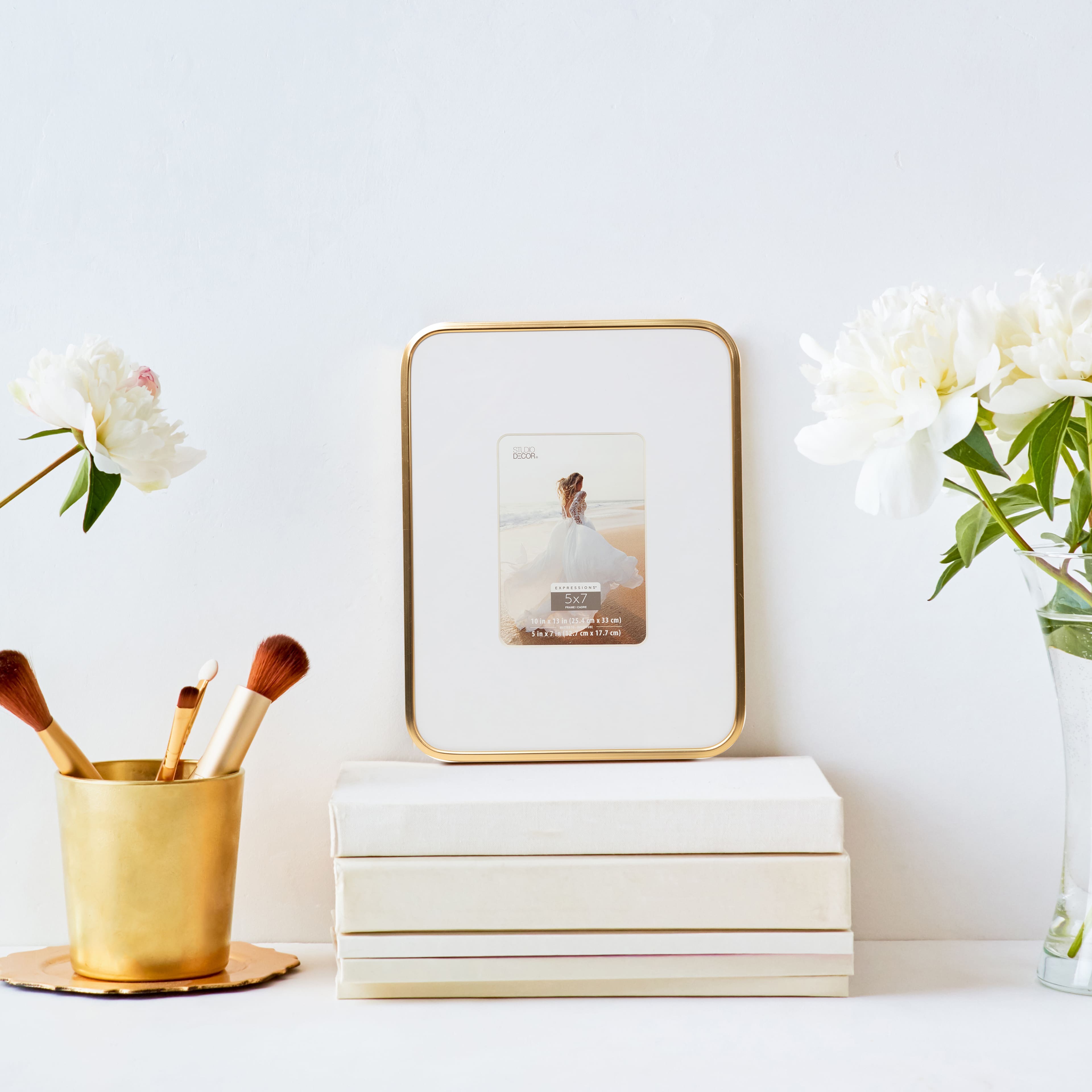 Expressions™ Gold Round Corner Aluminum Frame with Mat by Studio Decor®