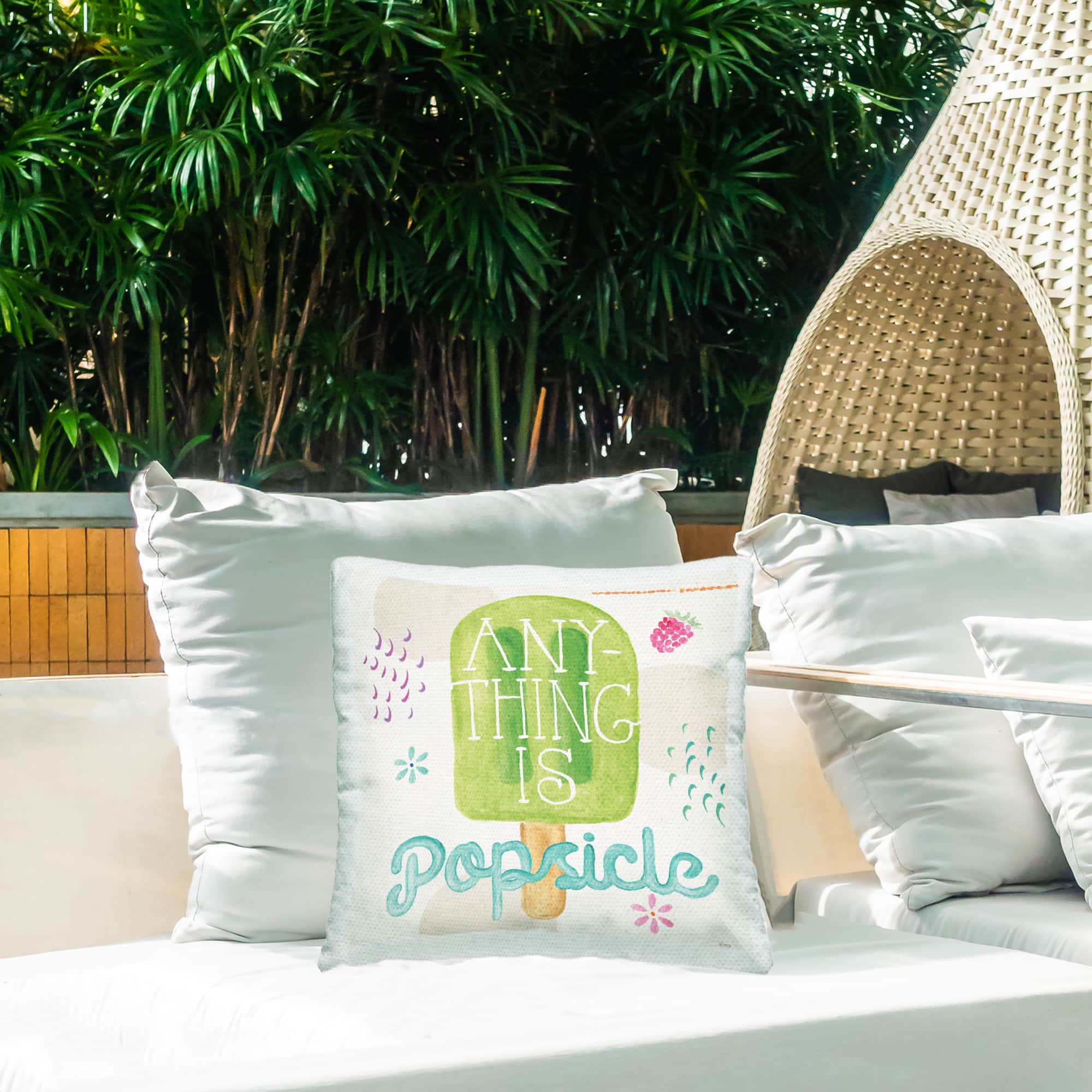 Stupell Industries 18" x 18" Uplifting Summer Phrase Outdoor Print Throw Pillow