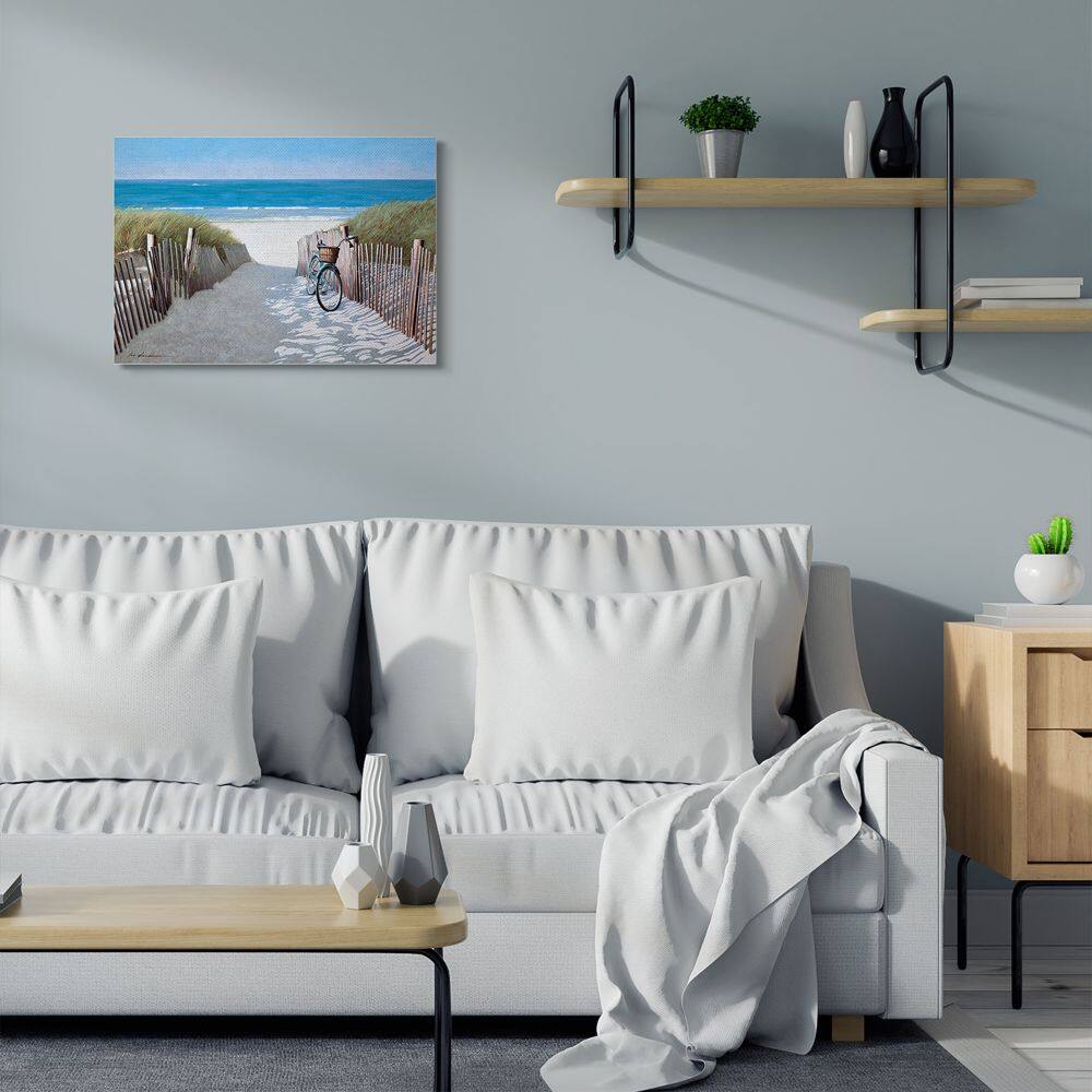 Stupell Industries Beach Pathway & Bicycle Summer Nautical Canvas Wall Art