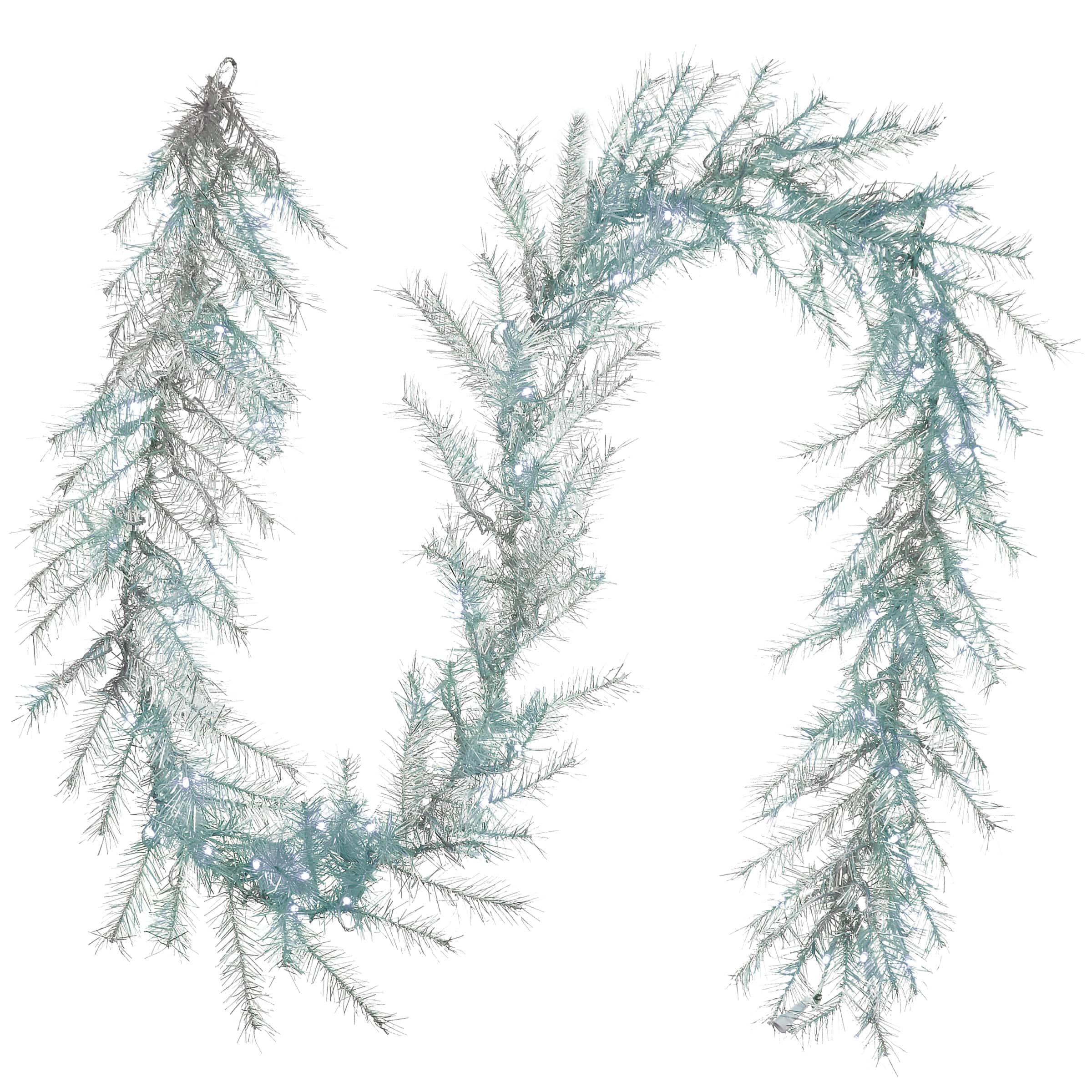 9ft. Pre-Lit Crystal Silver Metallic Garland