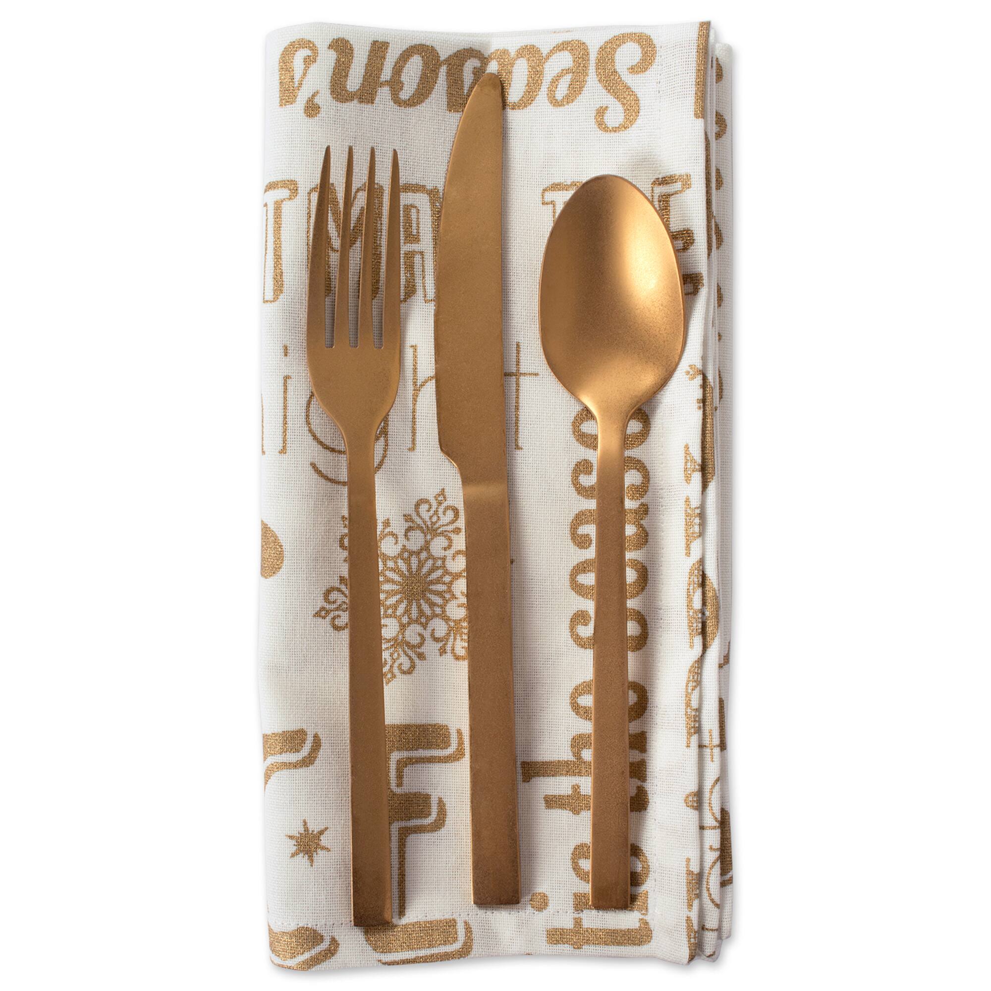 DII® Gold Christmas Collage Napkins, 6ct.