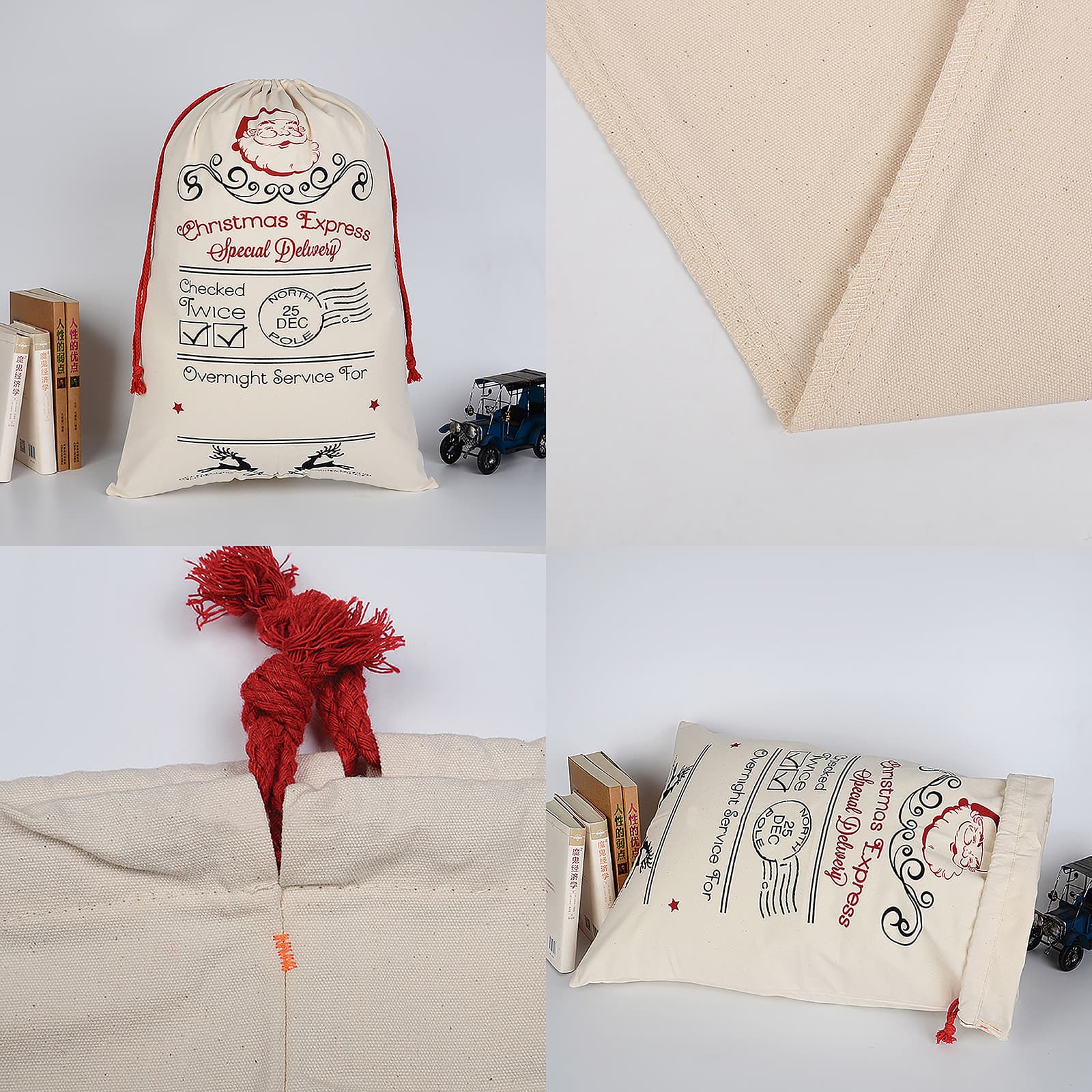 Personality Case™ 19" x 26" Chris Express Cotton Christmas Drawstring Bag