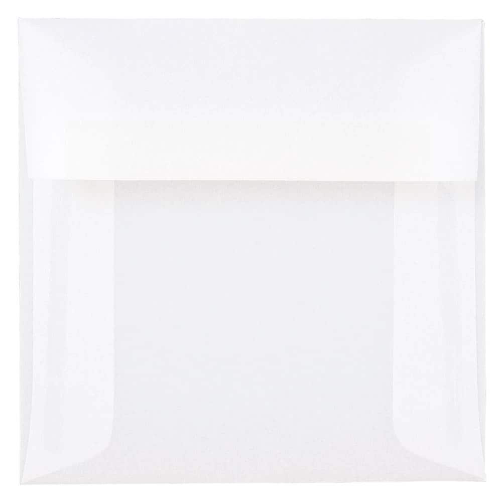 JAM Paper Clear Square Translucent Vellum Invitation Envelopes