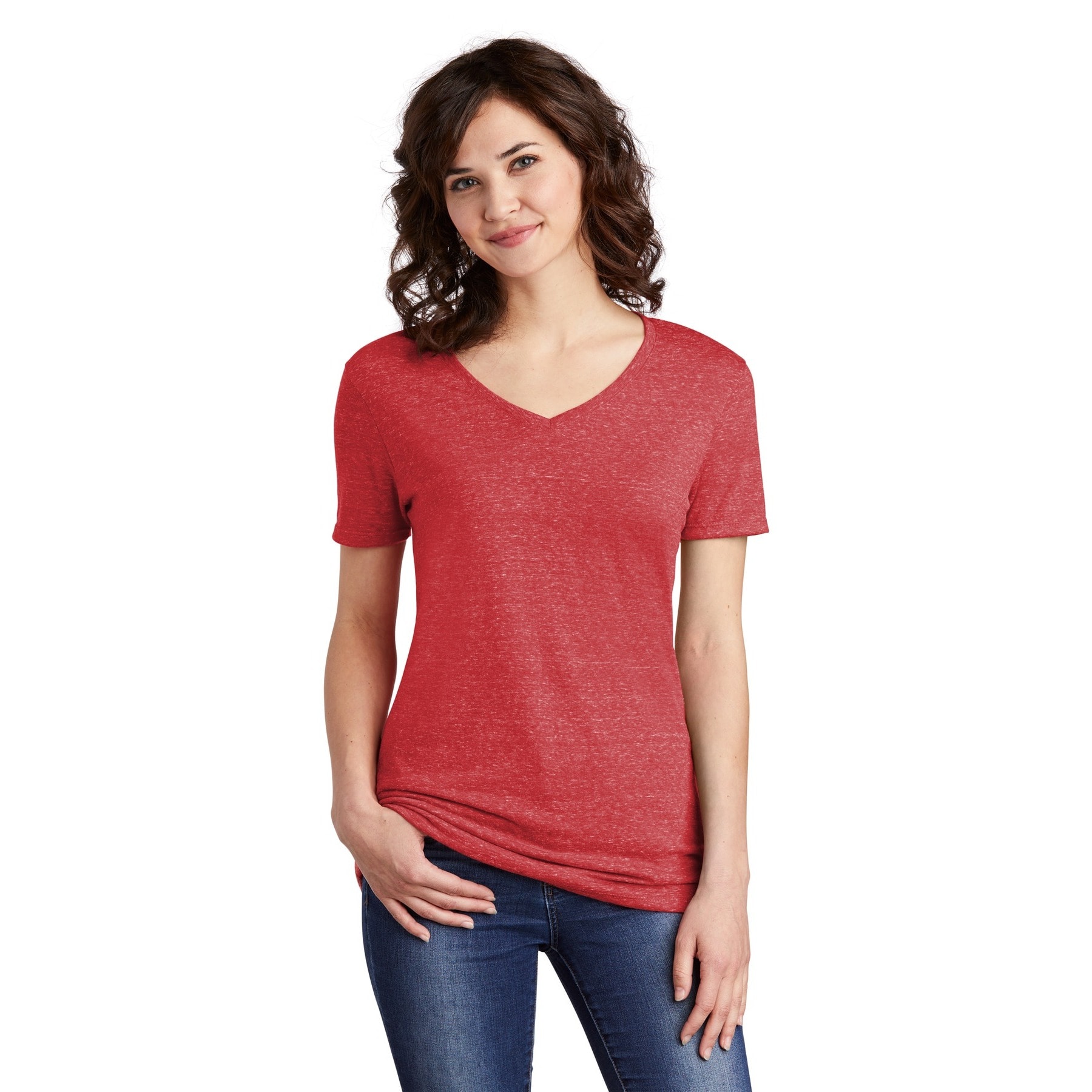 JERZEES® Ladies Snow Heather Jersey V-Neck T-Shirt