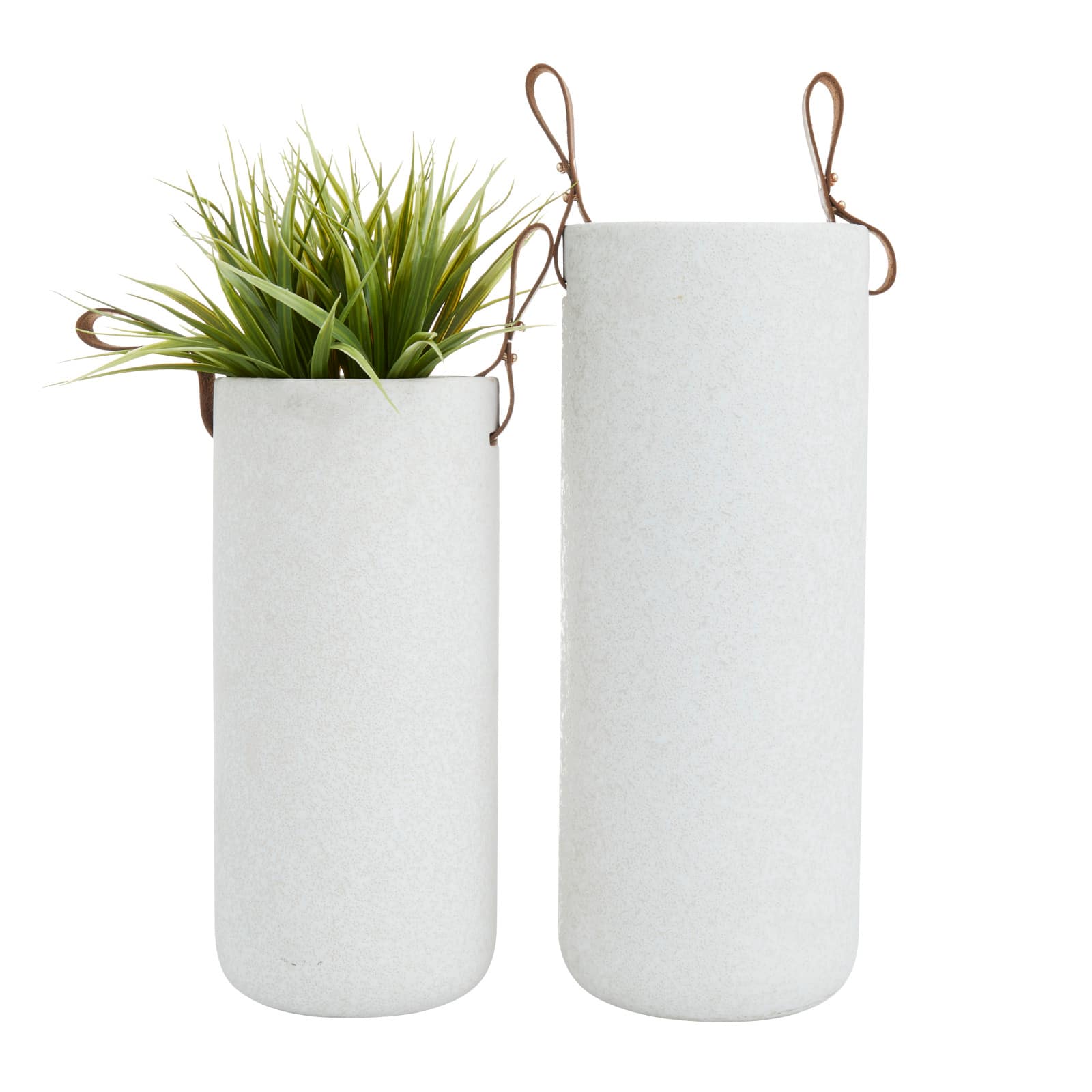 CosmoLiving by Cosmopolitan White Stoneware Contemporary Vase, 15" x 12"