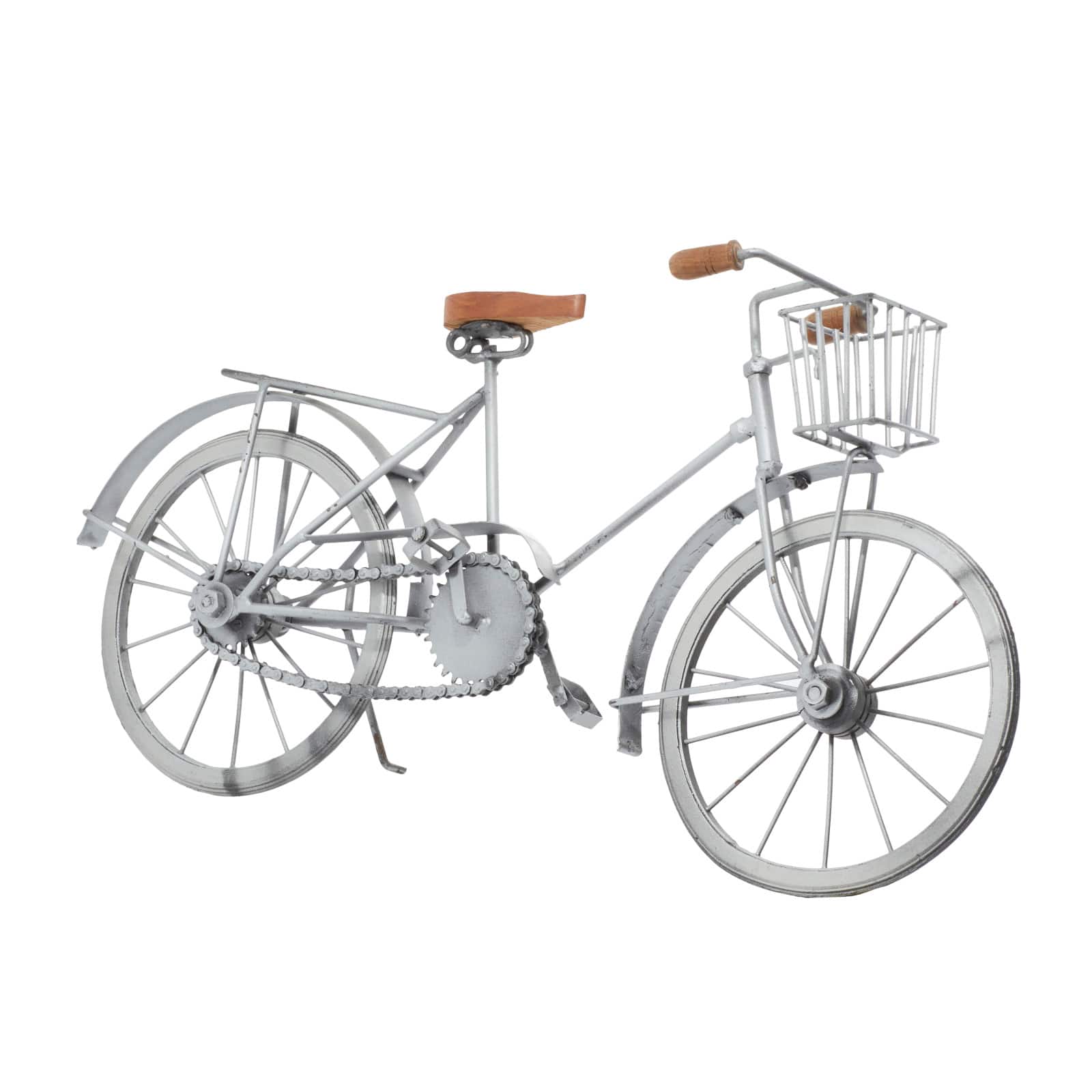 19" Silver Metal Vintage Bicycle Sculpture