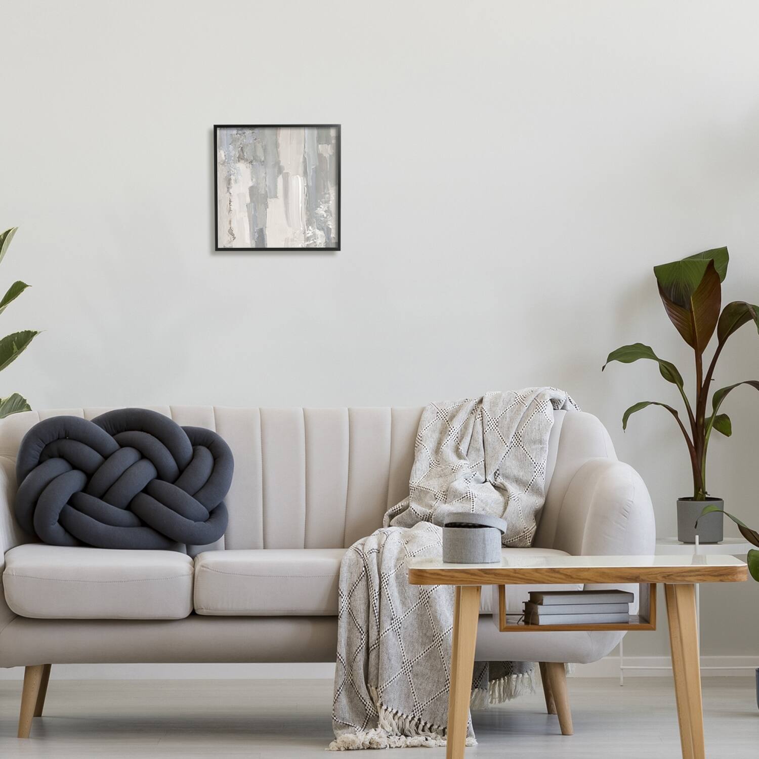 Stupell Industries Grey Brushed Abstract Arrangement Framed Giclee Art