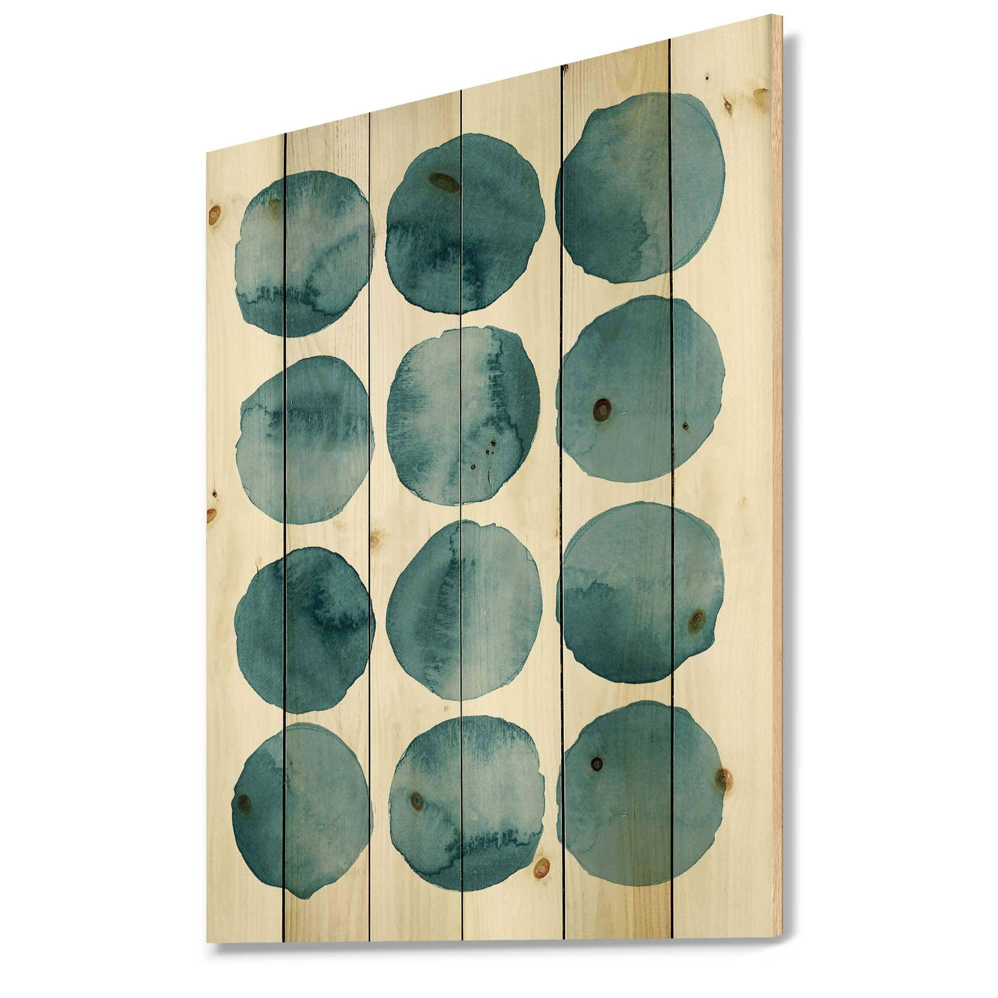 Designart - Aquamarine Circles Blue Geometric Elements