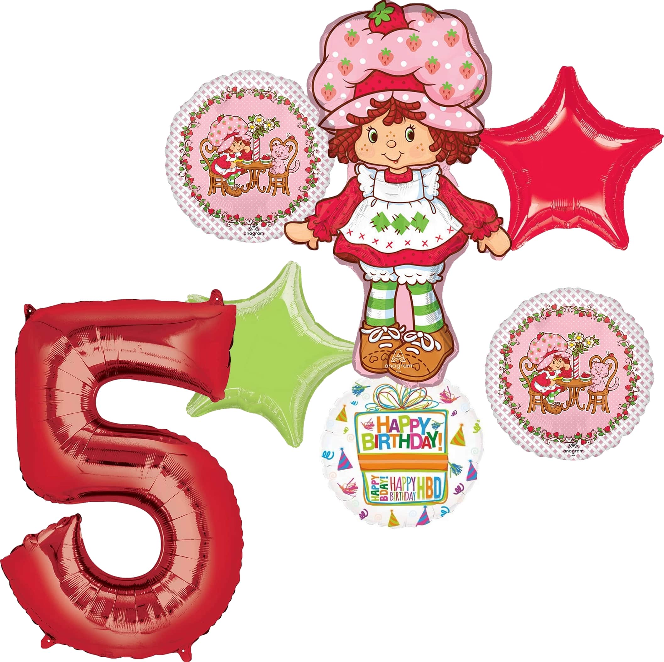 Strawberry Shortcake™ Birthday 7-Piece Foil Balloon Bouquet
