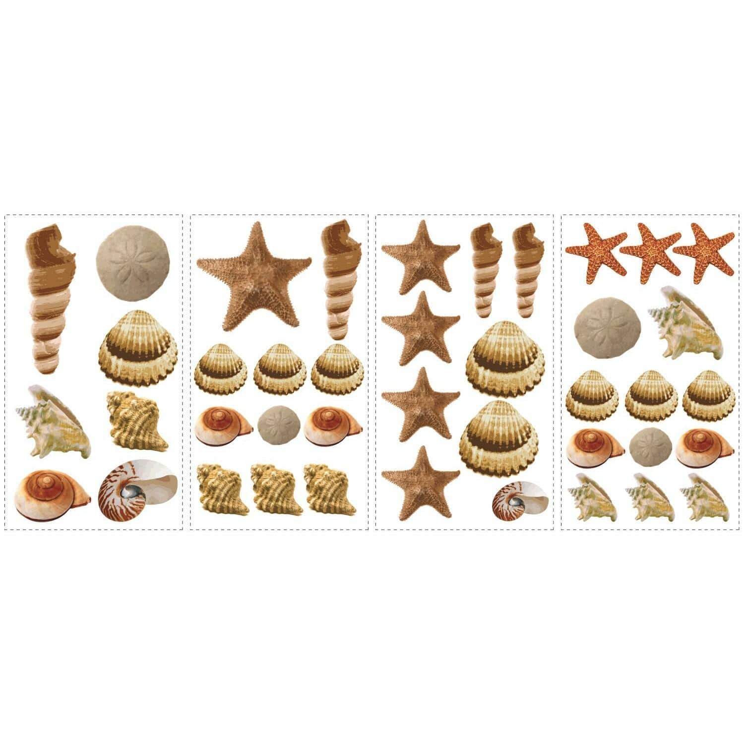 RoomMates Sea Shells Peel & Stick Wall Decals
