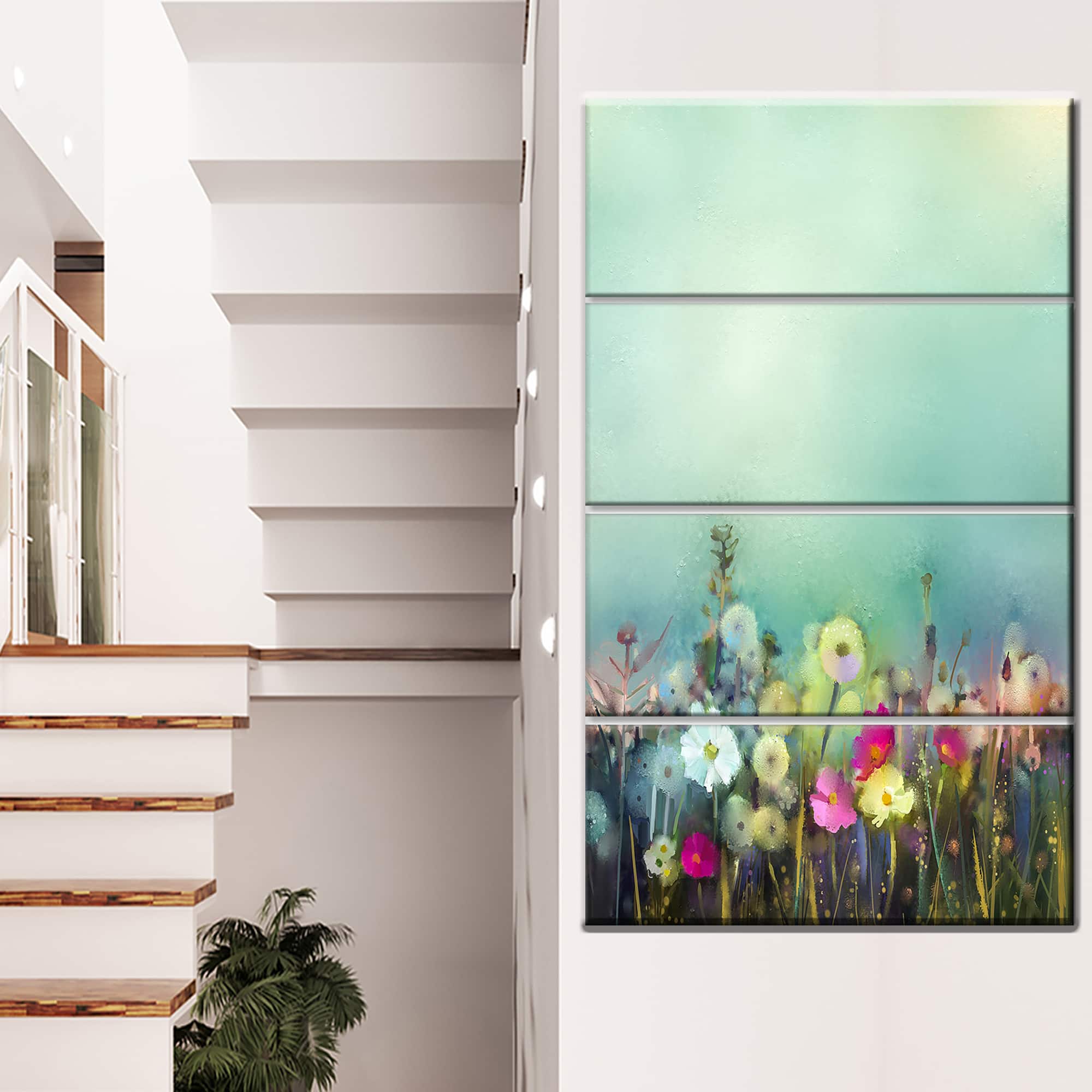 Designart - Dandelion Poppy and Daisy Flowers