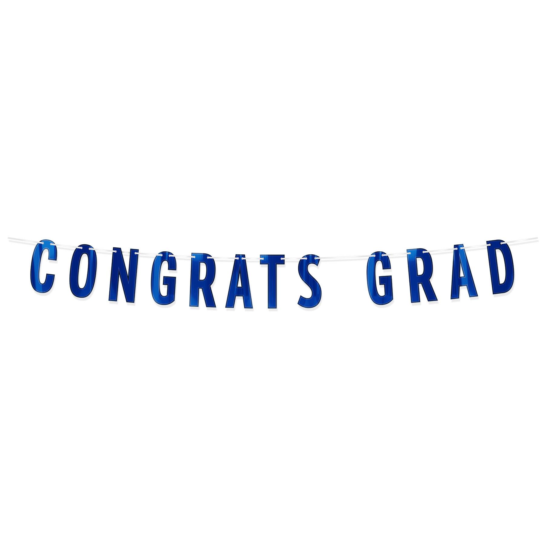Beistle 56459-B 6.75 x 5 ft. Foil Congrats Grad Streamer, Blue - Pack of 12