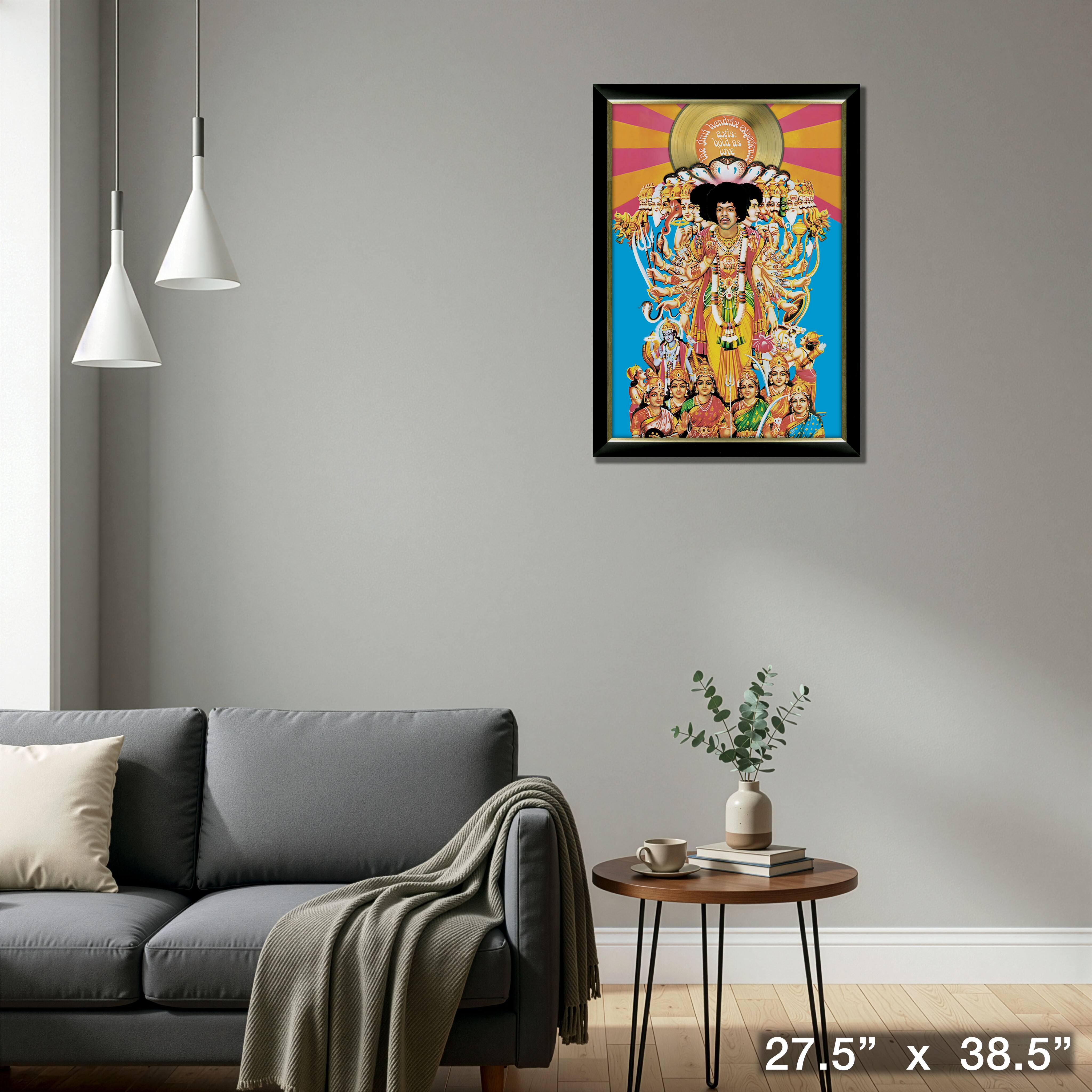 Jimi Hendrix Bold As Love Framed Poster with Gold Vinyl 27.5" x 38.5"