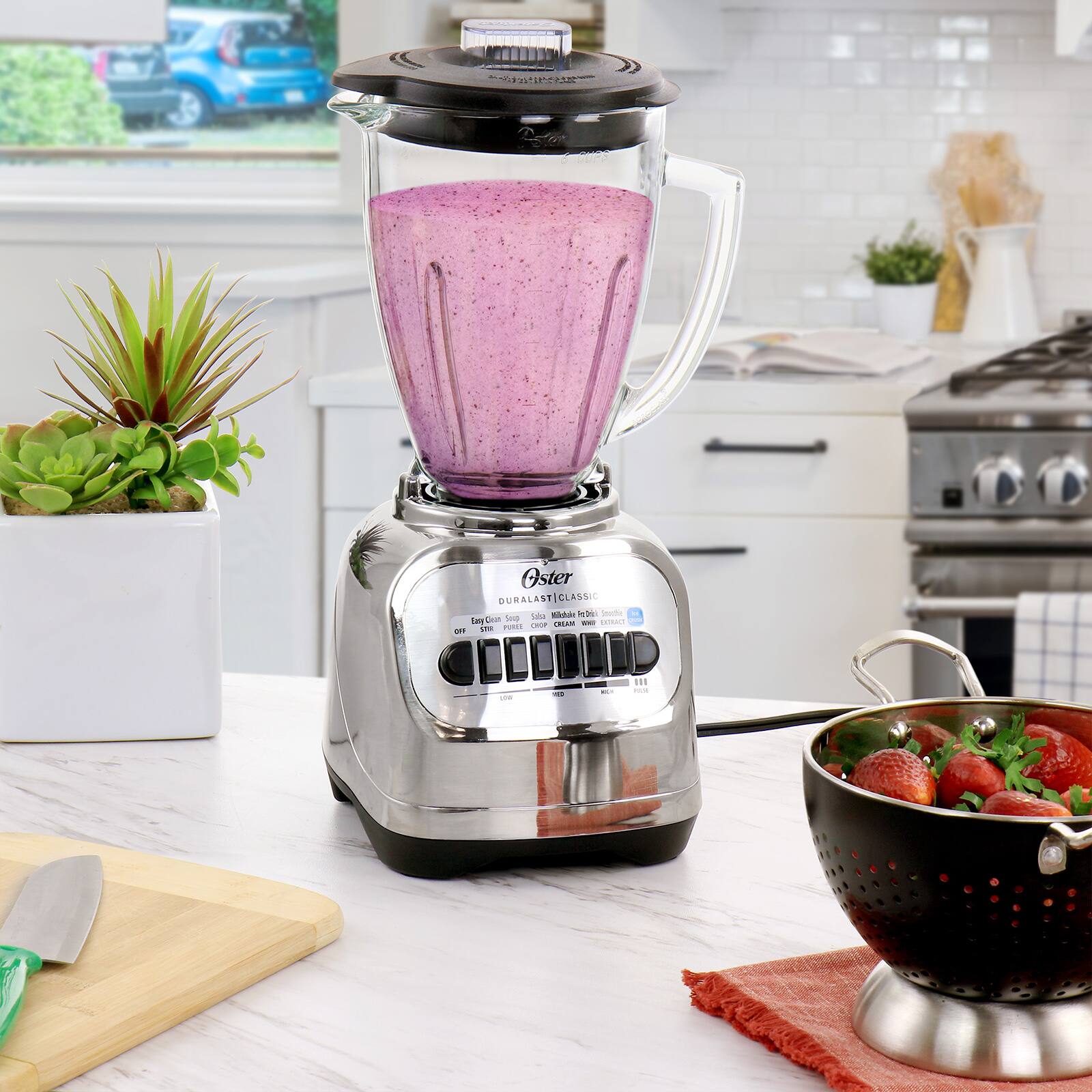 Oster Chrome 2-in-1 System 700 Watt 8-Speed 6-Cup Blender with Personal Blend-n-Go Cup
