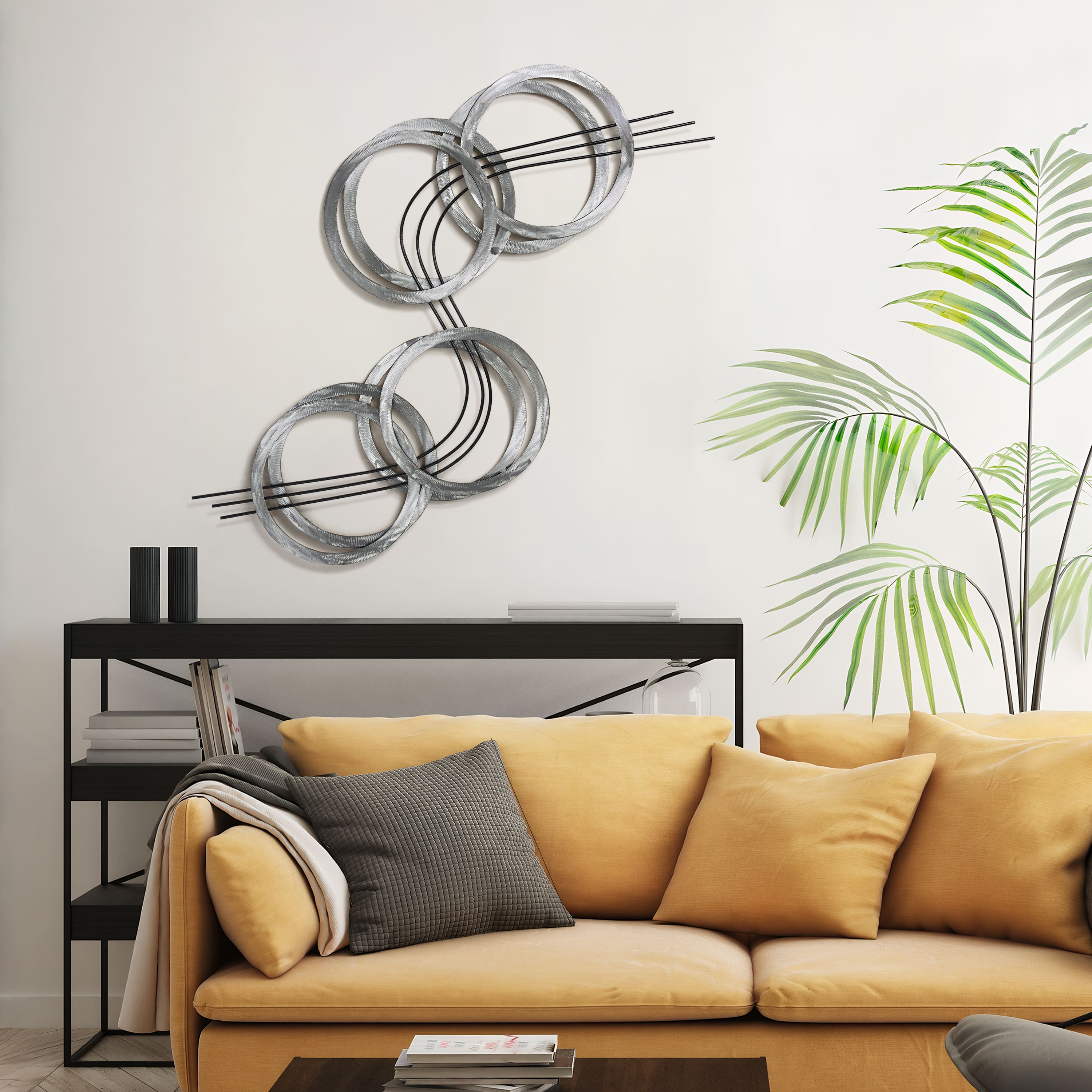 Empire Art Direct 47" x 25" Flowing Hand Painted Etched Metal Wall Sculpture
