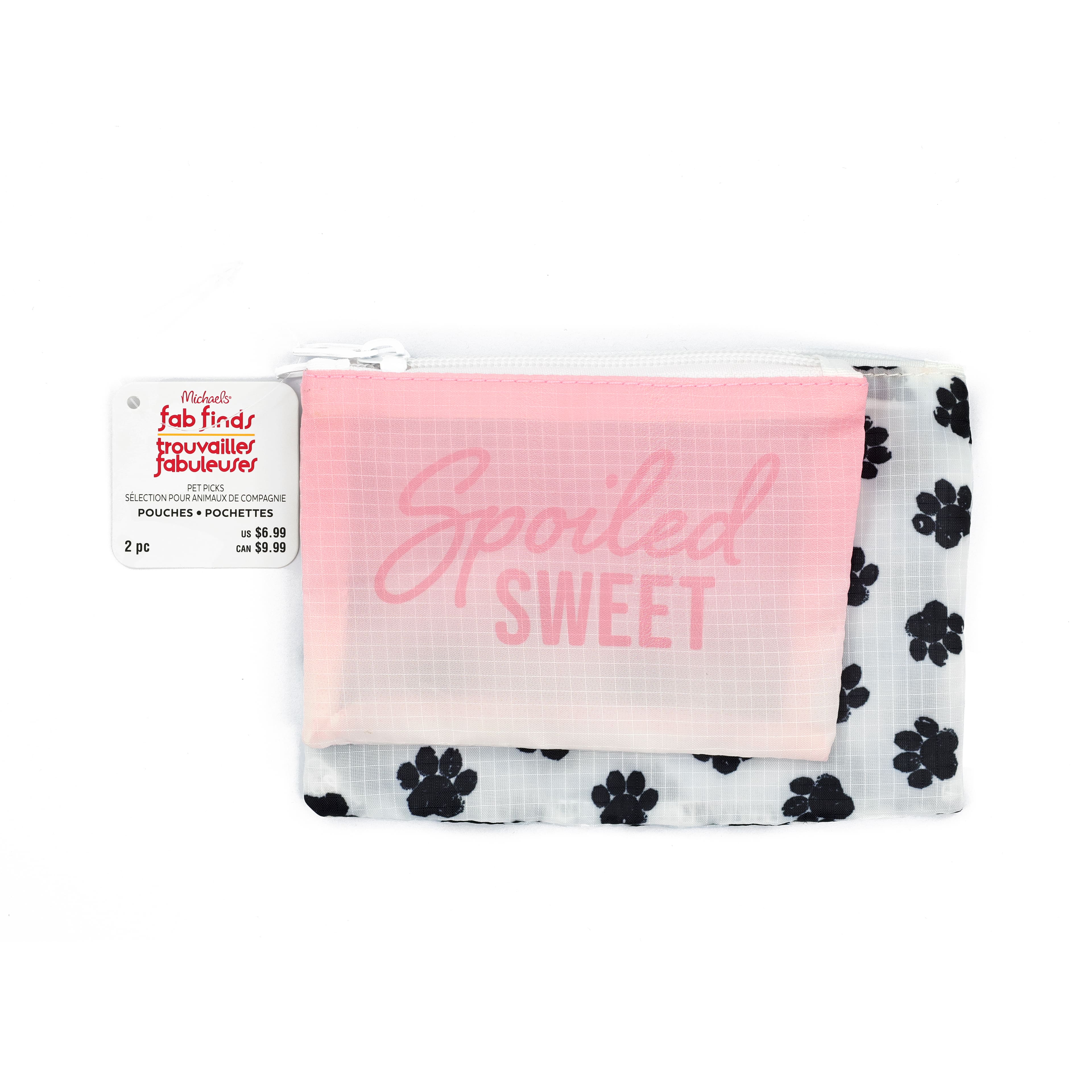 Pink & Paw Print Pet Pouch Set by Fab Finds