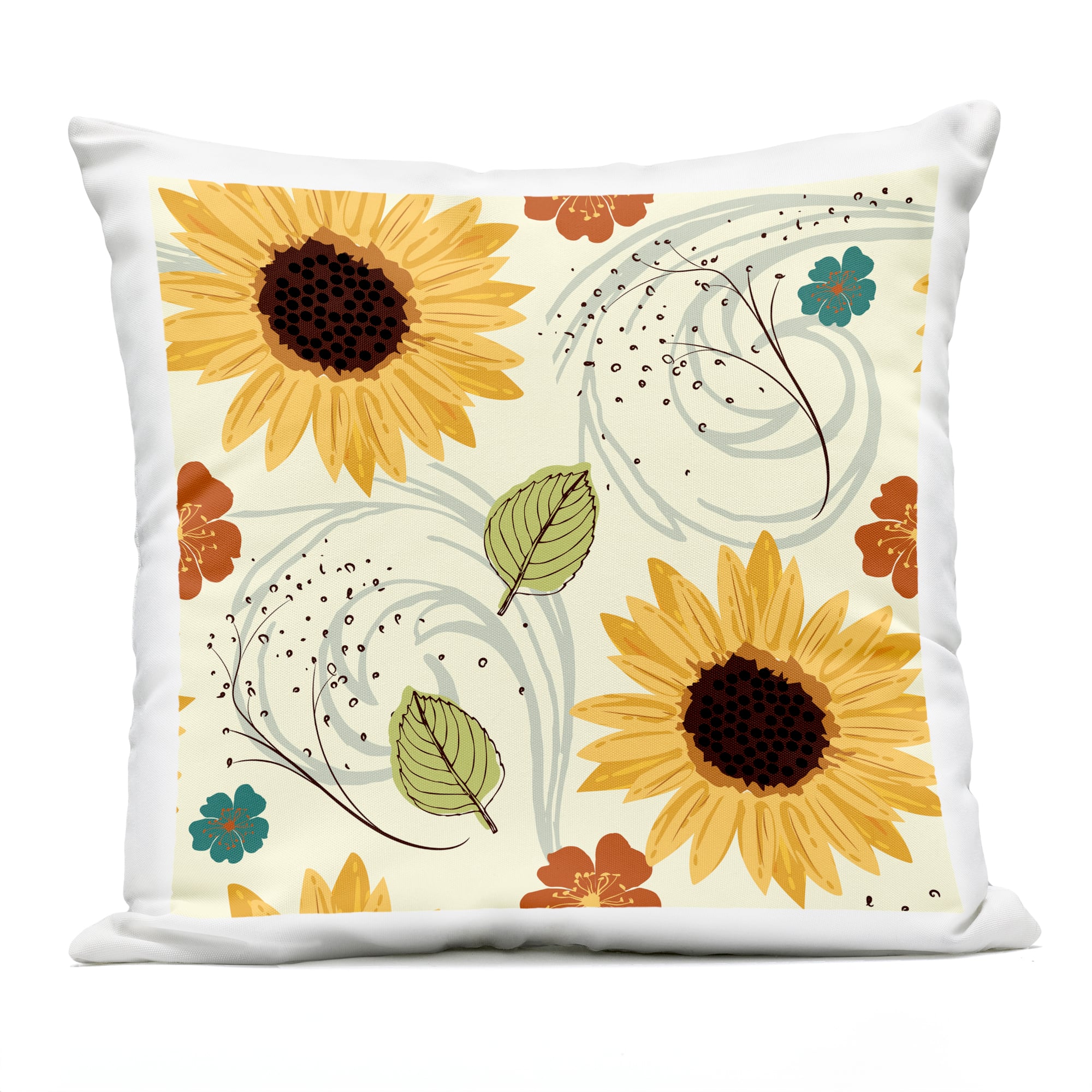 Stupell Industries Warm Sunflower Botanicals Pattern Outdoor Printed Pillow