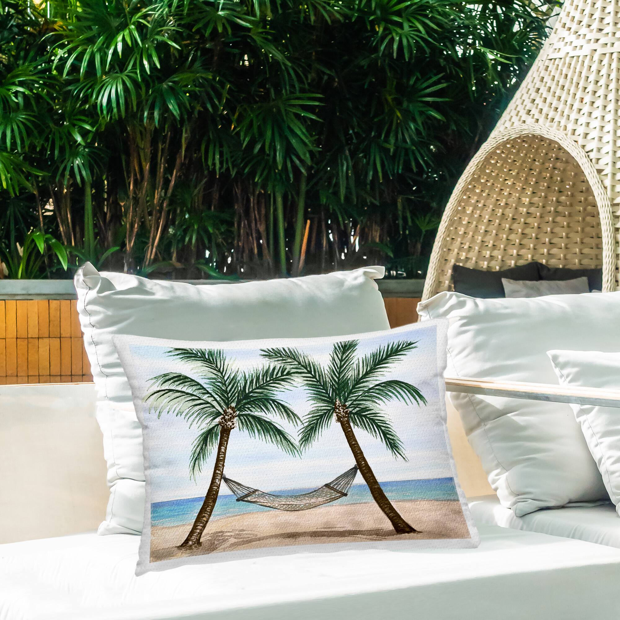 Stupell Industries 14" x 20" Hammock Between Palms Outdoor Print Throw Pillow