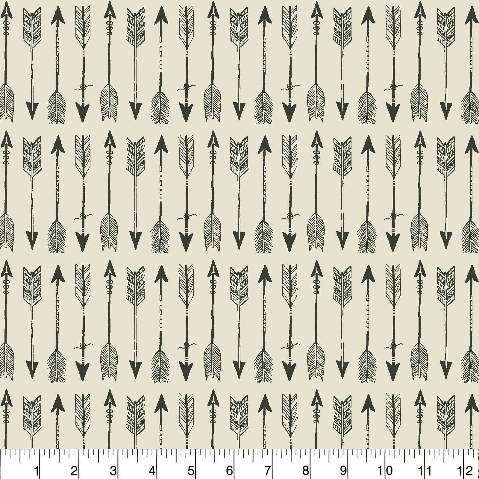 PKL Studio Arrows on White Cotton Home Décor Fabric