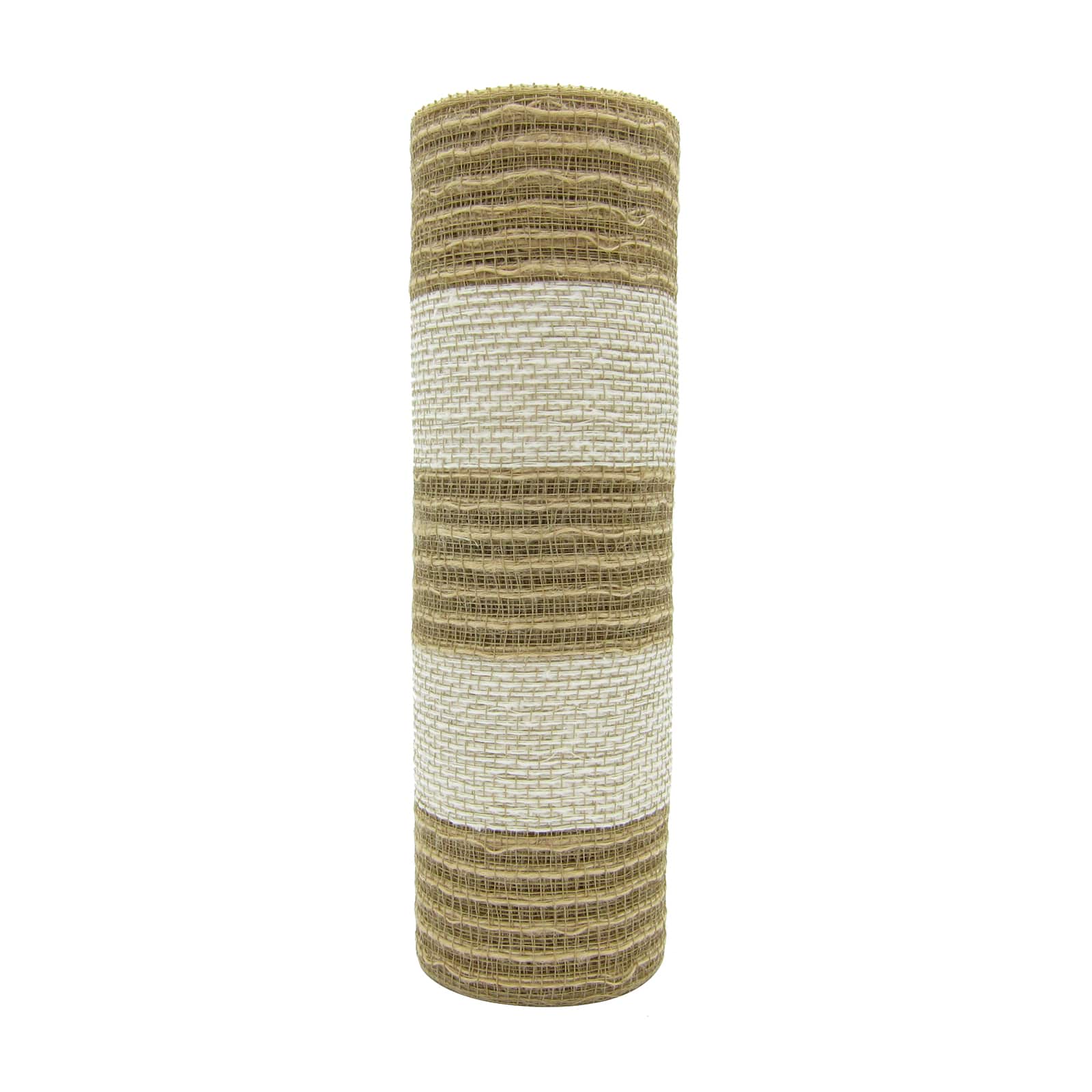 10" x 19ft. White & Natural Striped Mesh by Celebrate It™
