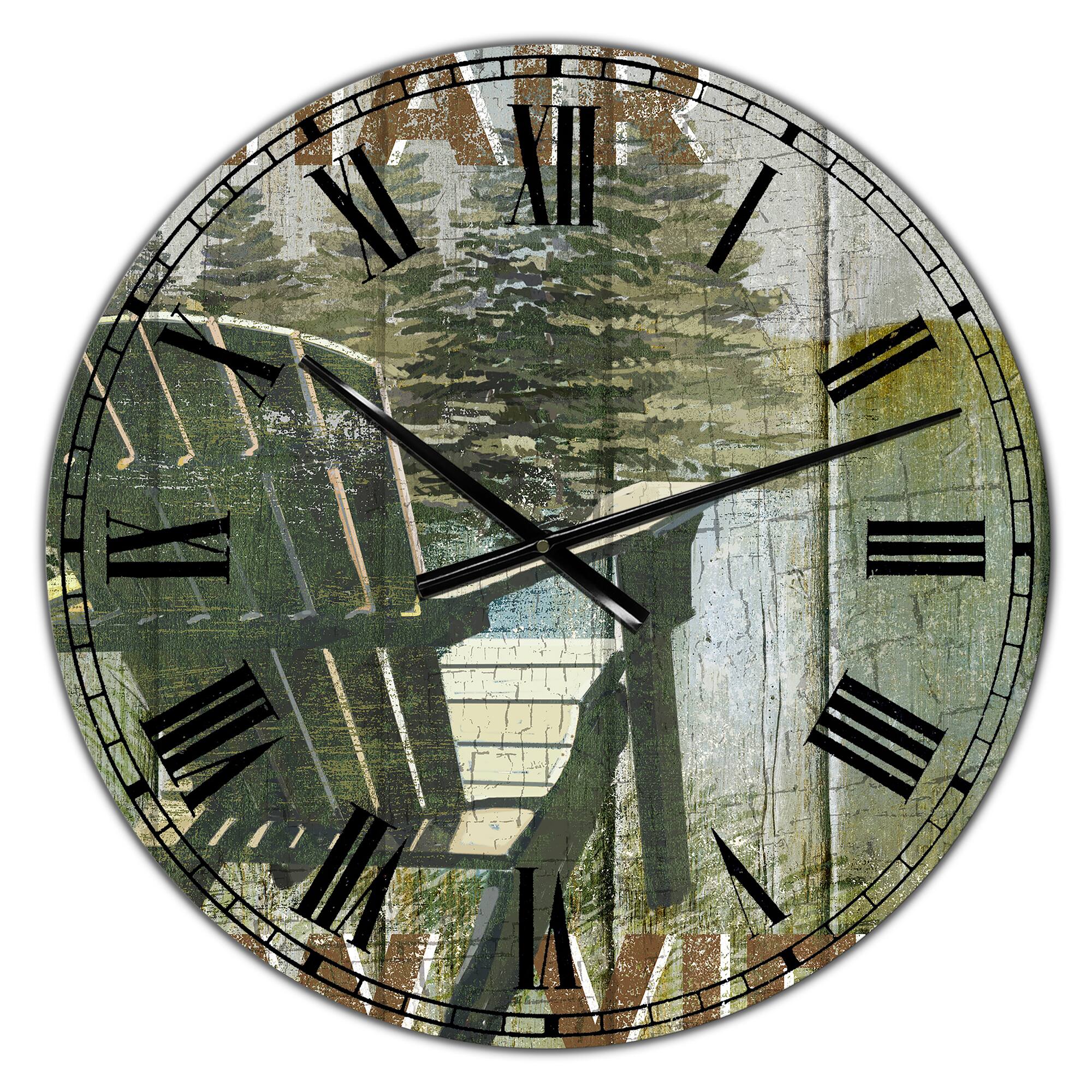 Designart 'Open Season Viewing Large Traditional Wall Clock