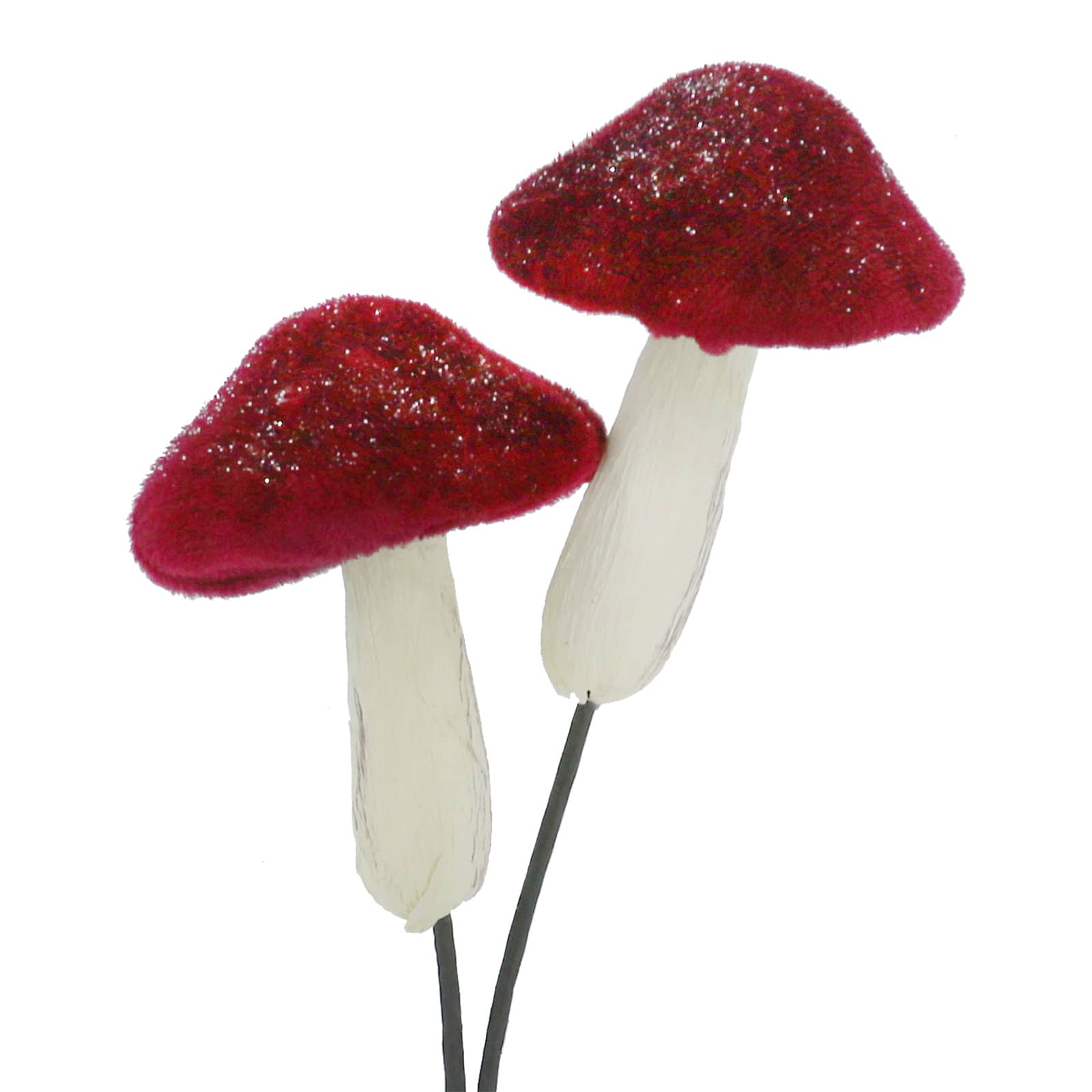 10" Velvet Glitter Mushroom Pick by Ashland®