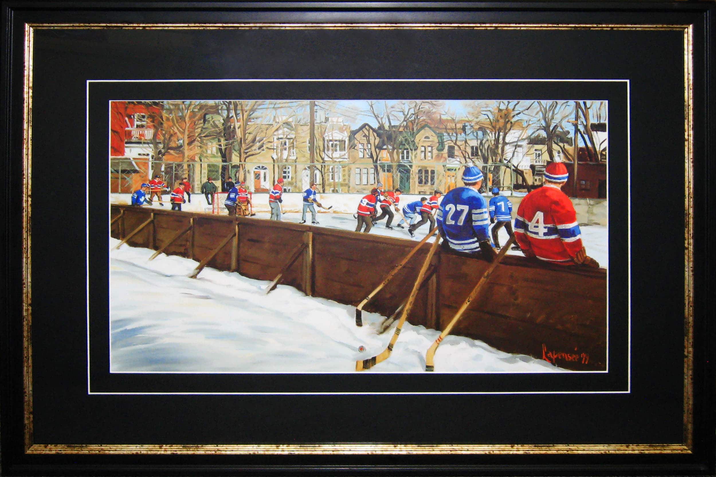 Pick Up Game Framed Print By Michel Lapensee 31" x 22"