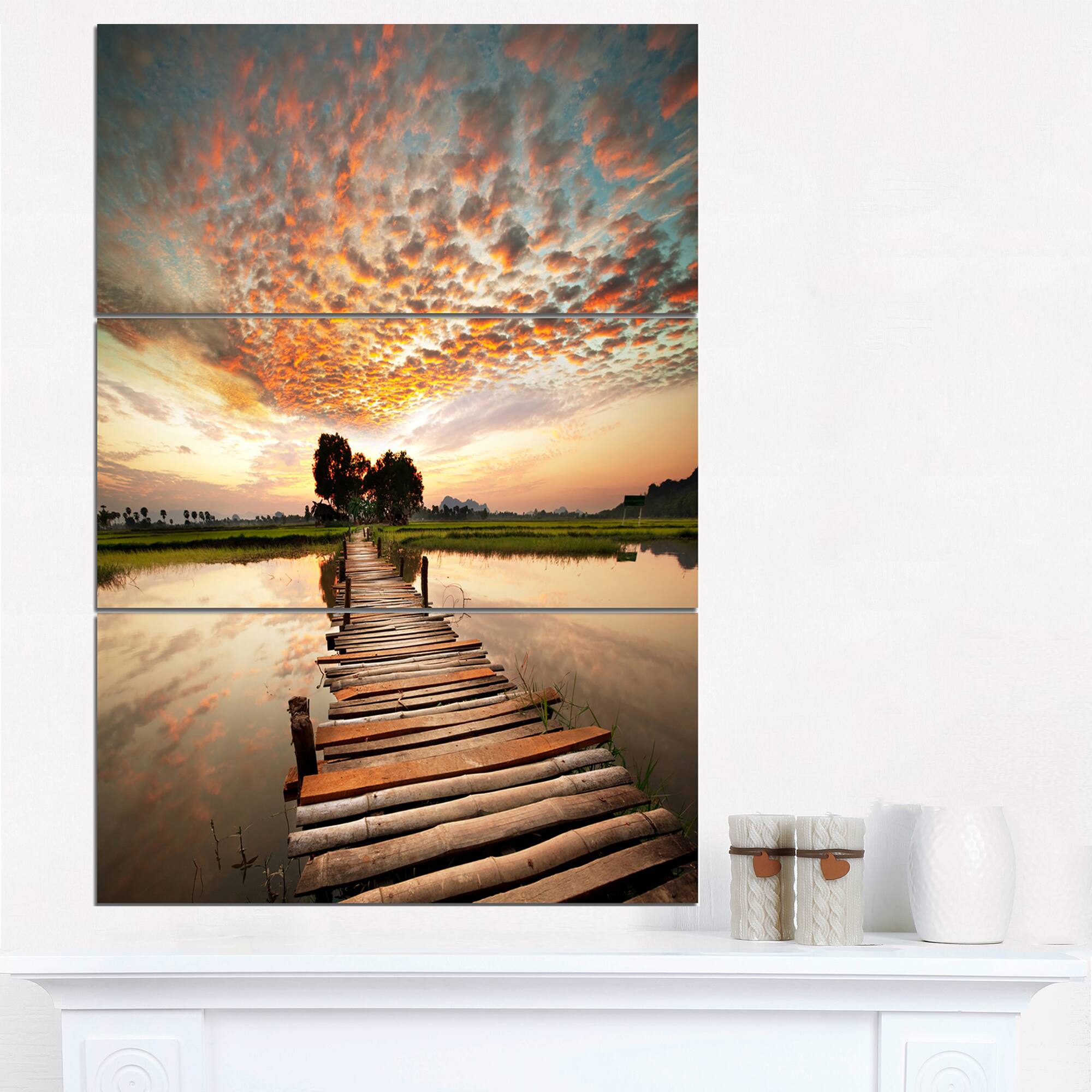 Designart - Makeshift Wooden Pier Over River