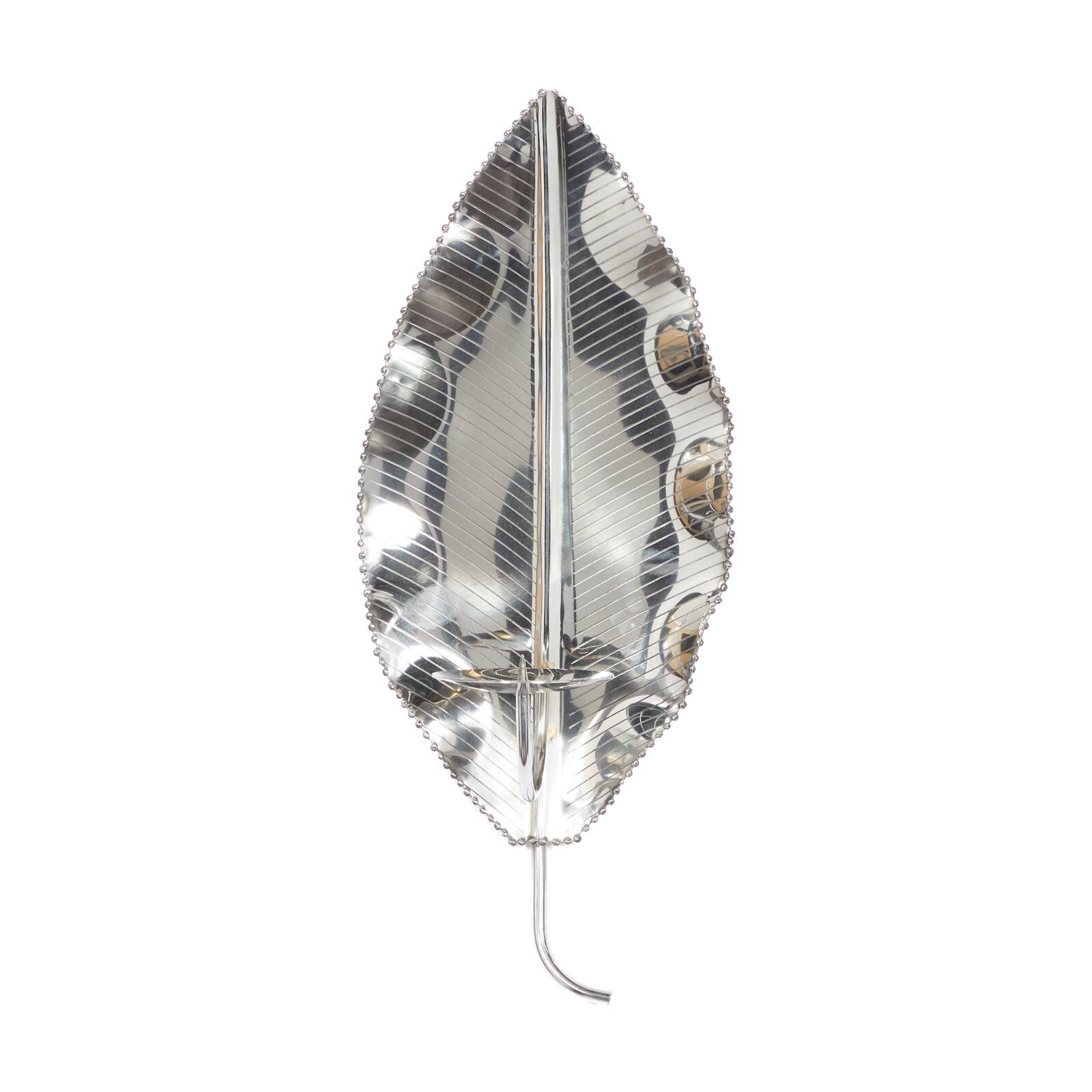 Silver Stainless Steel Candlestick Holders, 16" x 8" x 6"