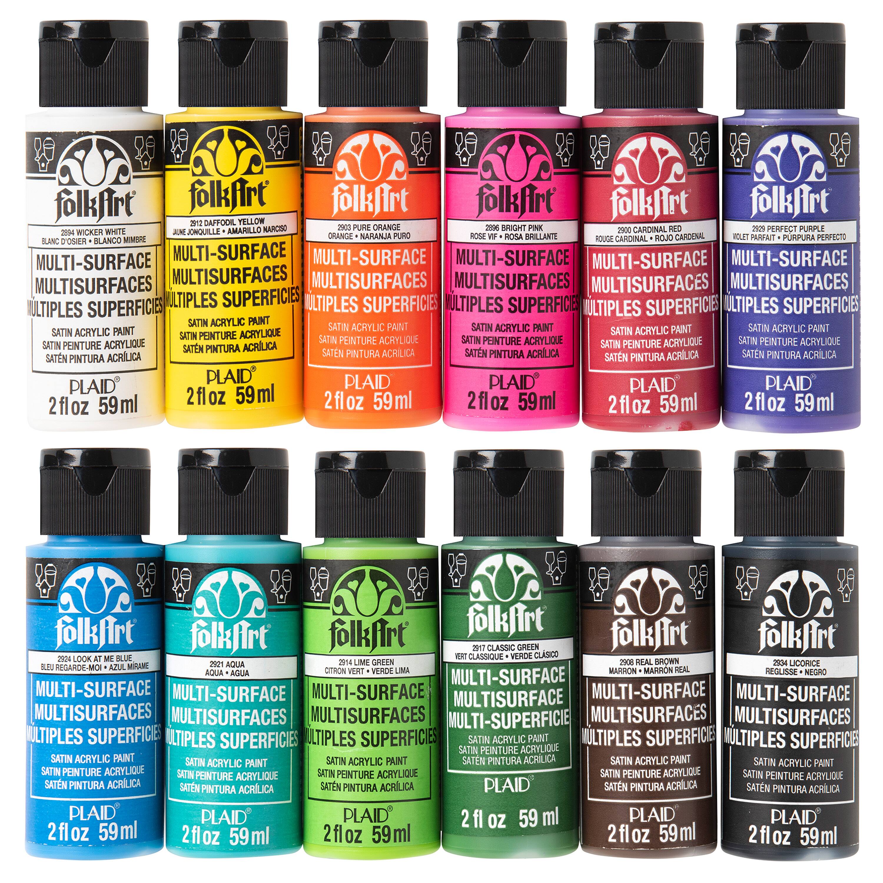 FolkArt® Satin Acrylic Craft Paint 12 Color Set