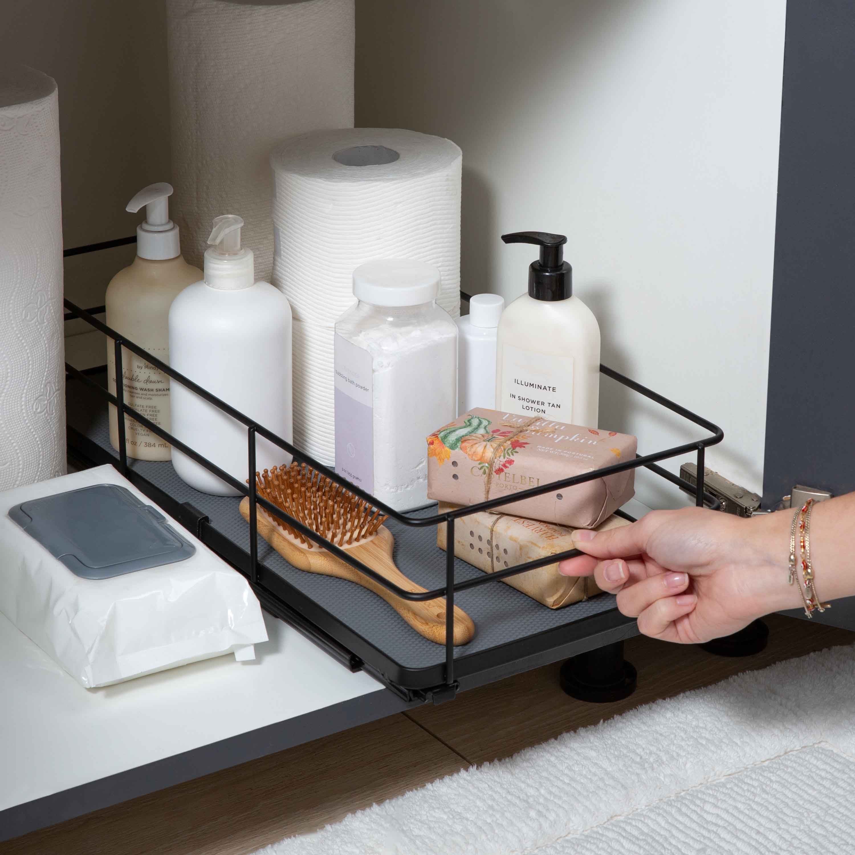 Organize It All Matte Black Slide Out Shelf Organizer