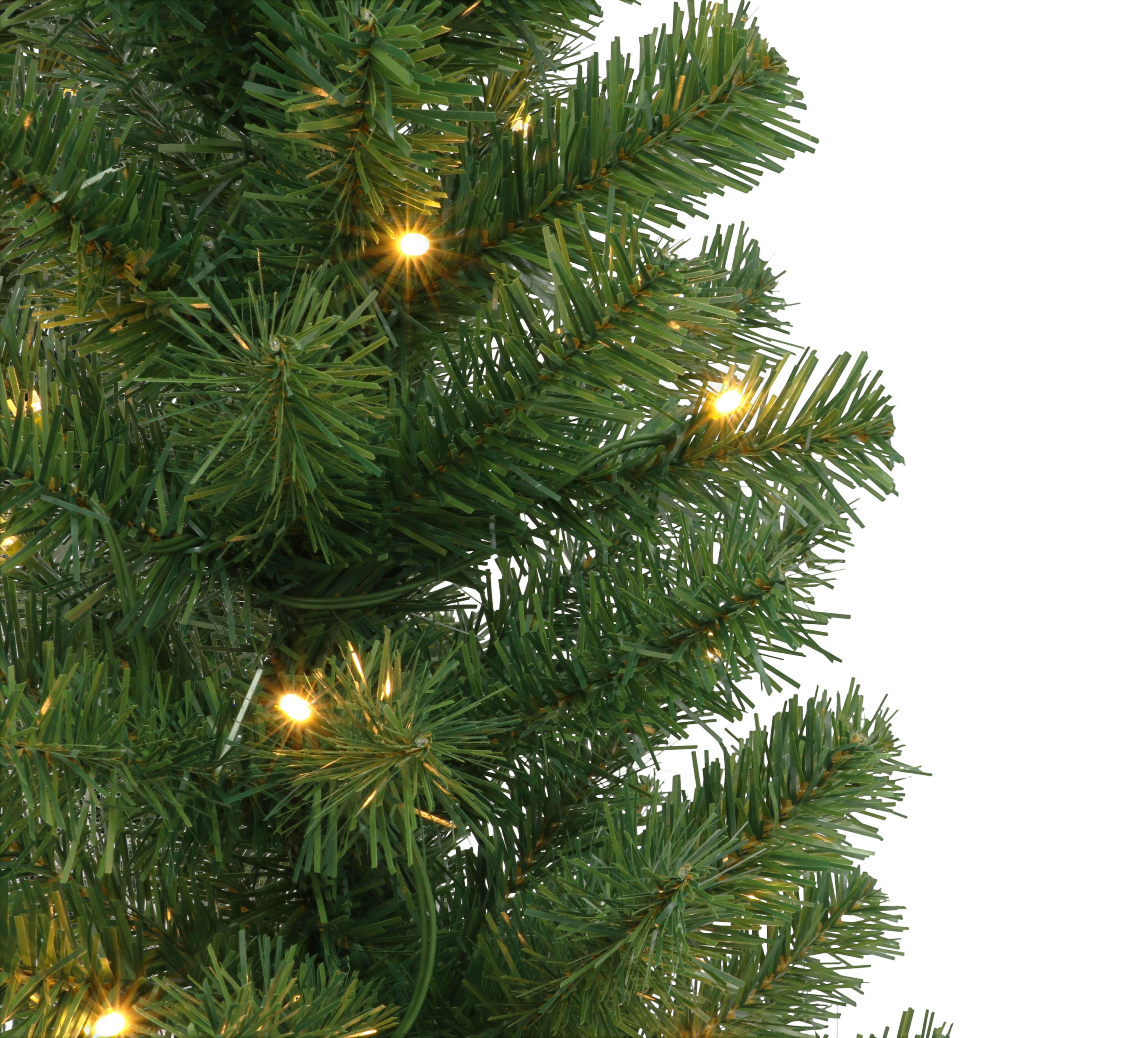 2 Pack 3.5ft. Pre-Lit Battery Operated Artificial Christmas Tree in Box Planter, Warm White LED Lights