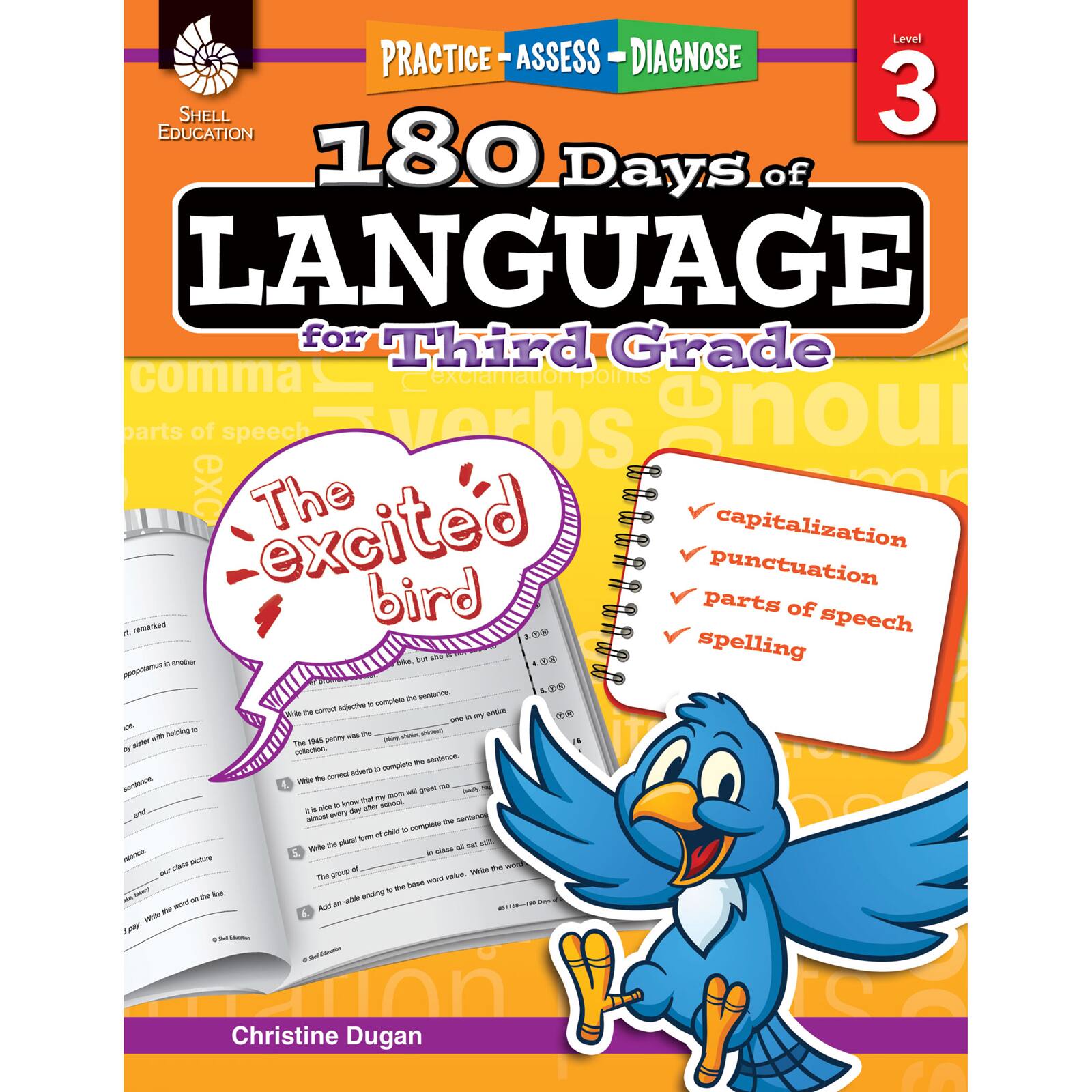 Shell Education 180 Days of Language, 3rd Grade