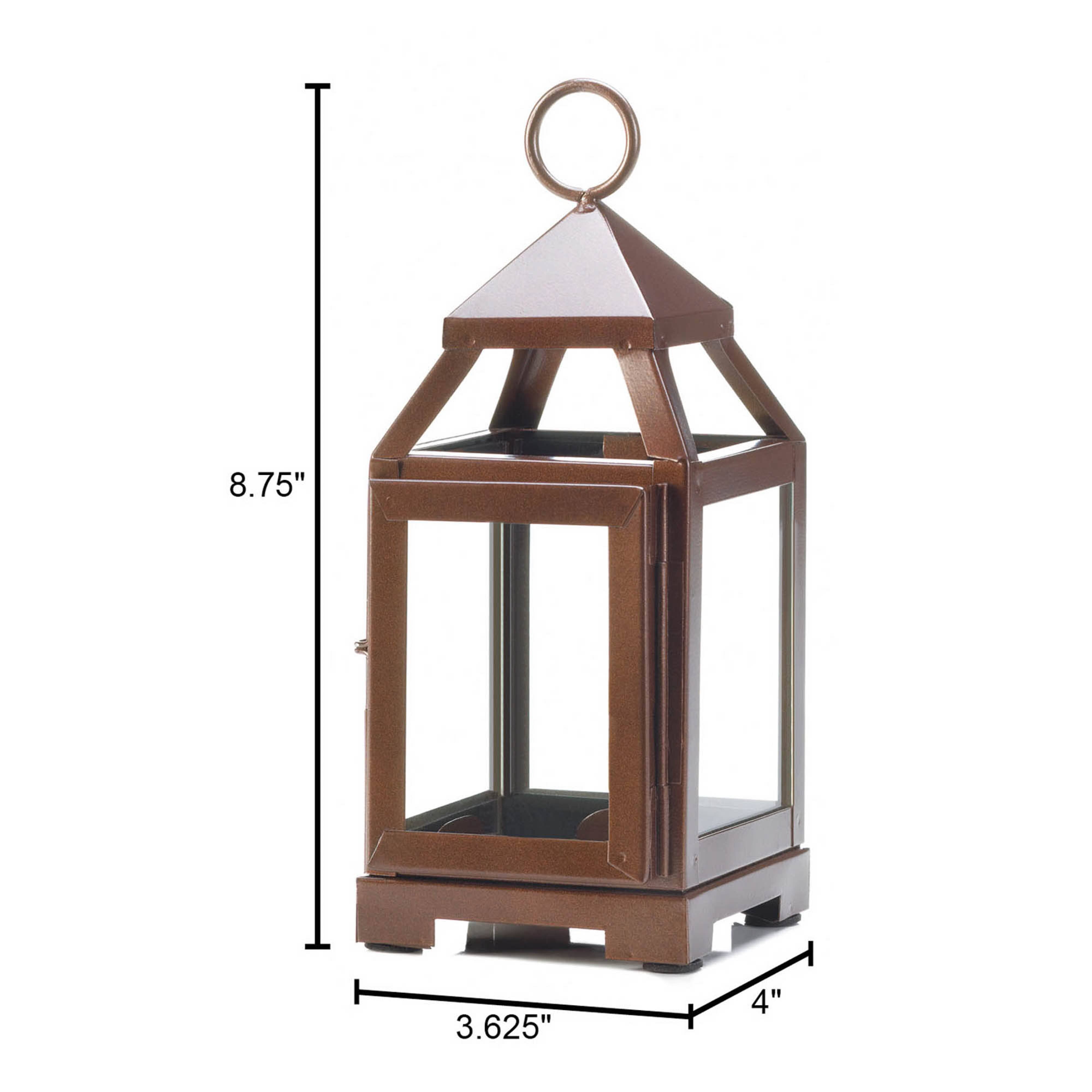 8.75" Copper Mini Contemporary Lantern